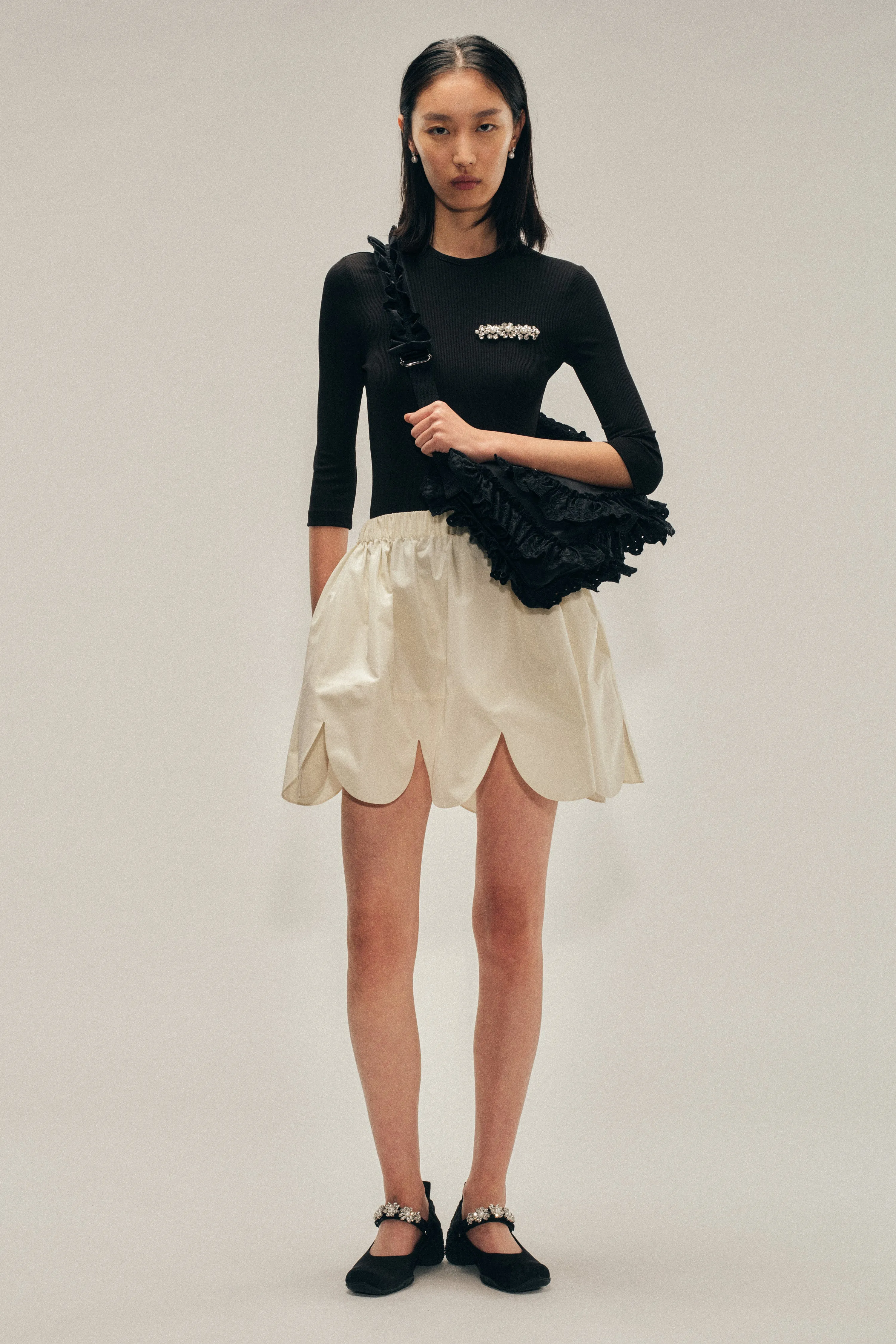 Petal Hem Mini Skirt sold by Simone Rocha