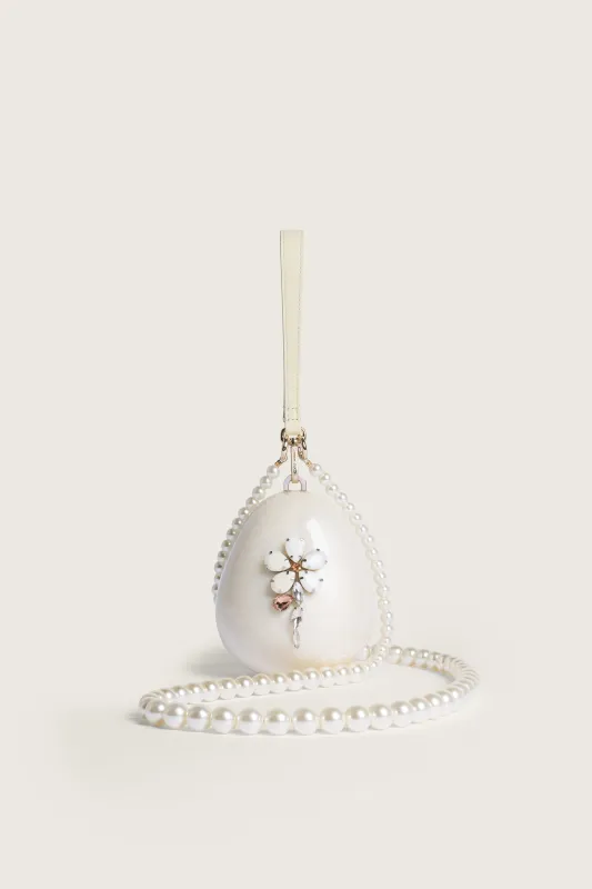Embellished Pearl Crossbody Micro Egg Bag made by Simone Rocha