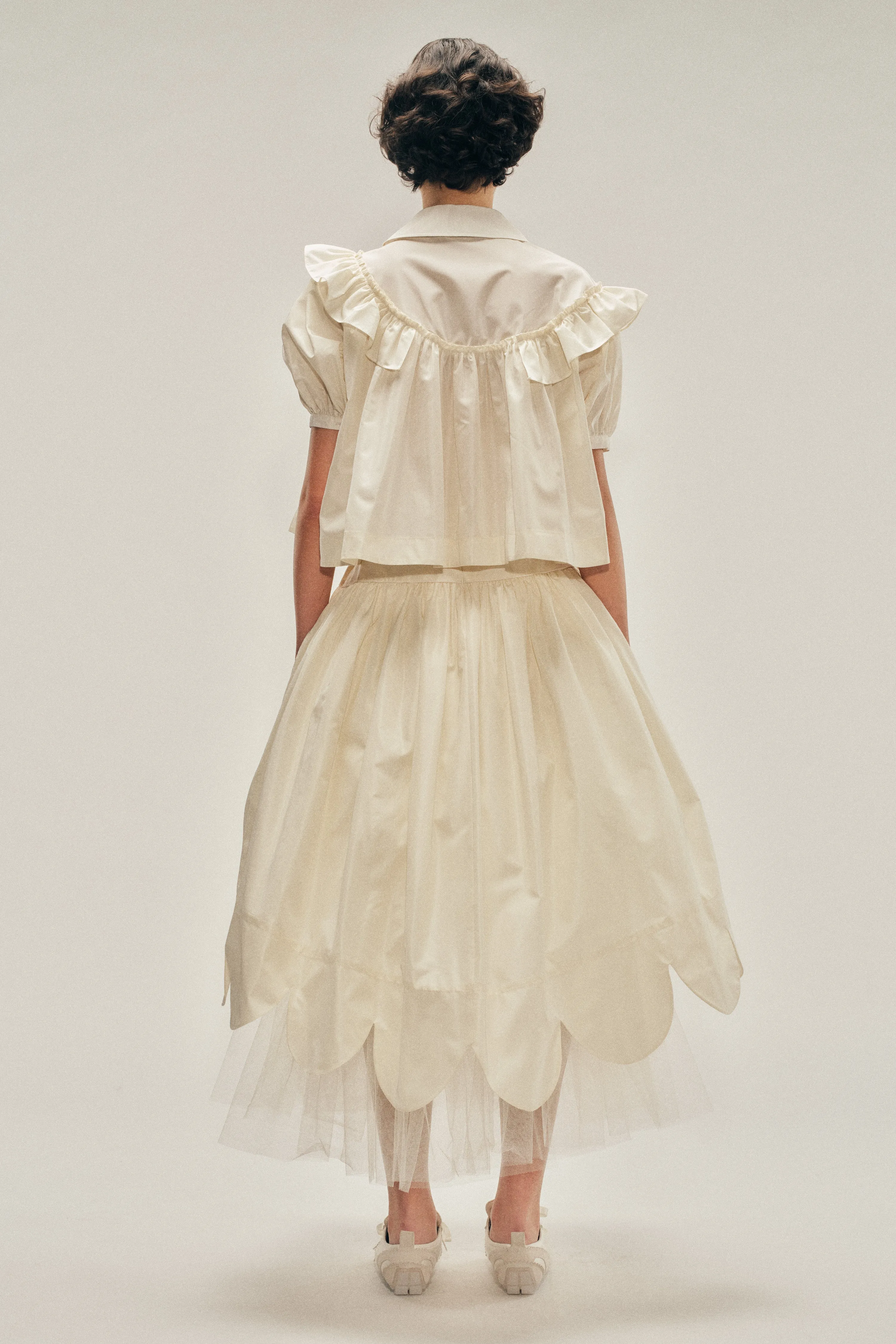 Cropped Puff Sleeve Ruffle Frill Shirt sold by Simone Rocha product image thumbnail 4