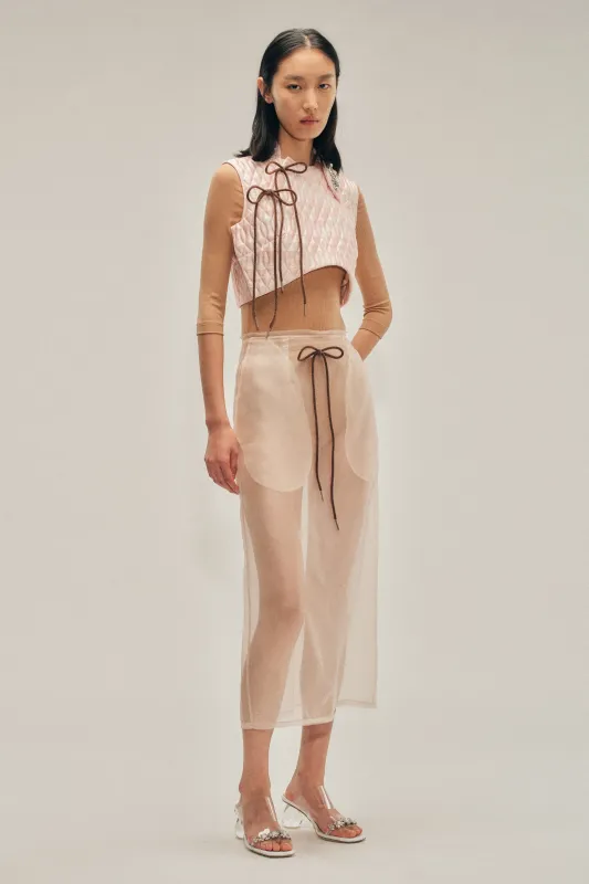 Sheer Frayed Column Pencil Skirt sold by Simone Rocha