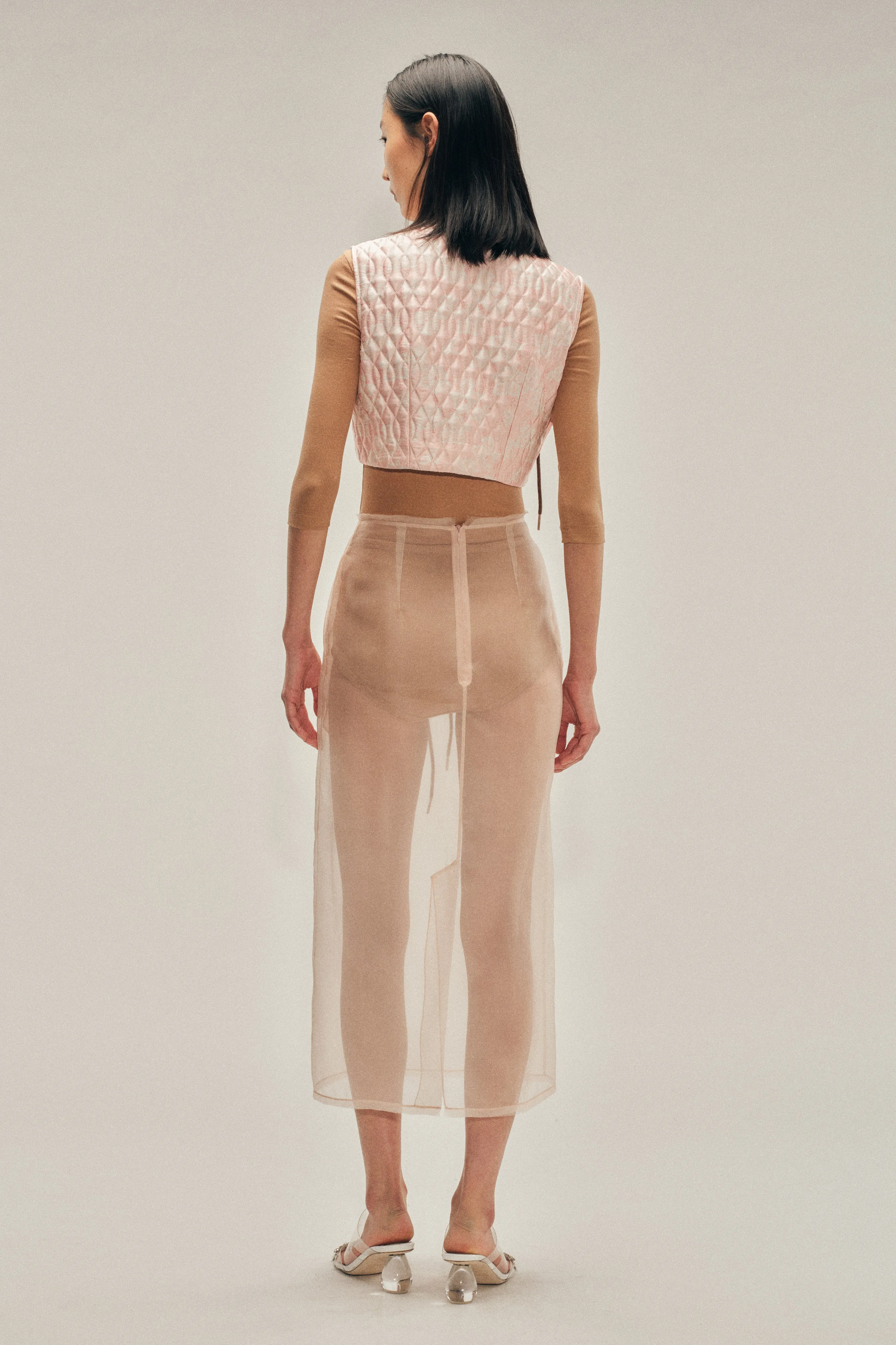 Sheer Frayed Column Pencil Skirt sold by Simone Rocha product image thumbnail 3