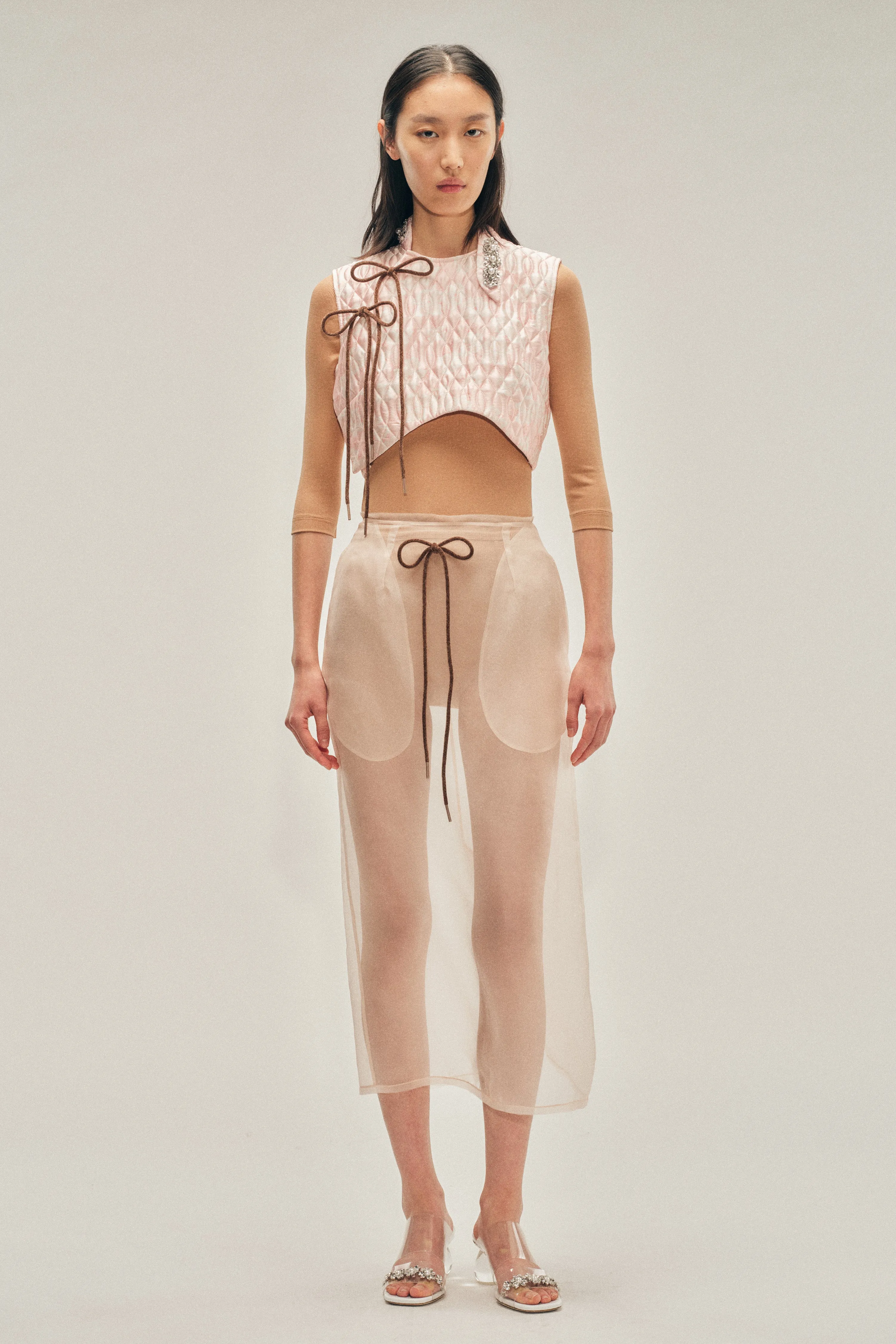 Sheer Frayed Column Pencil Skirt sold by Simone Rocha product image thumbnail 2