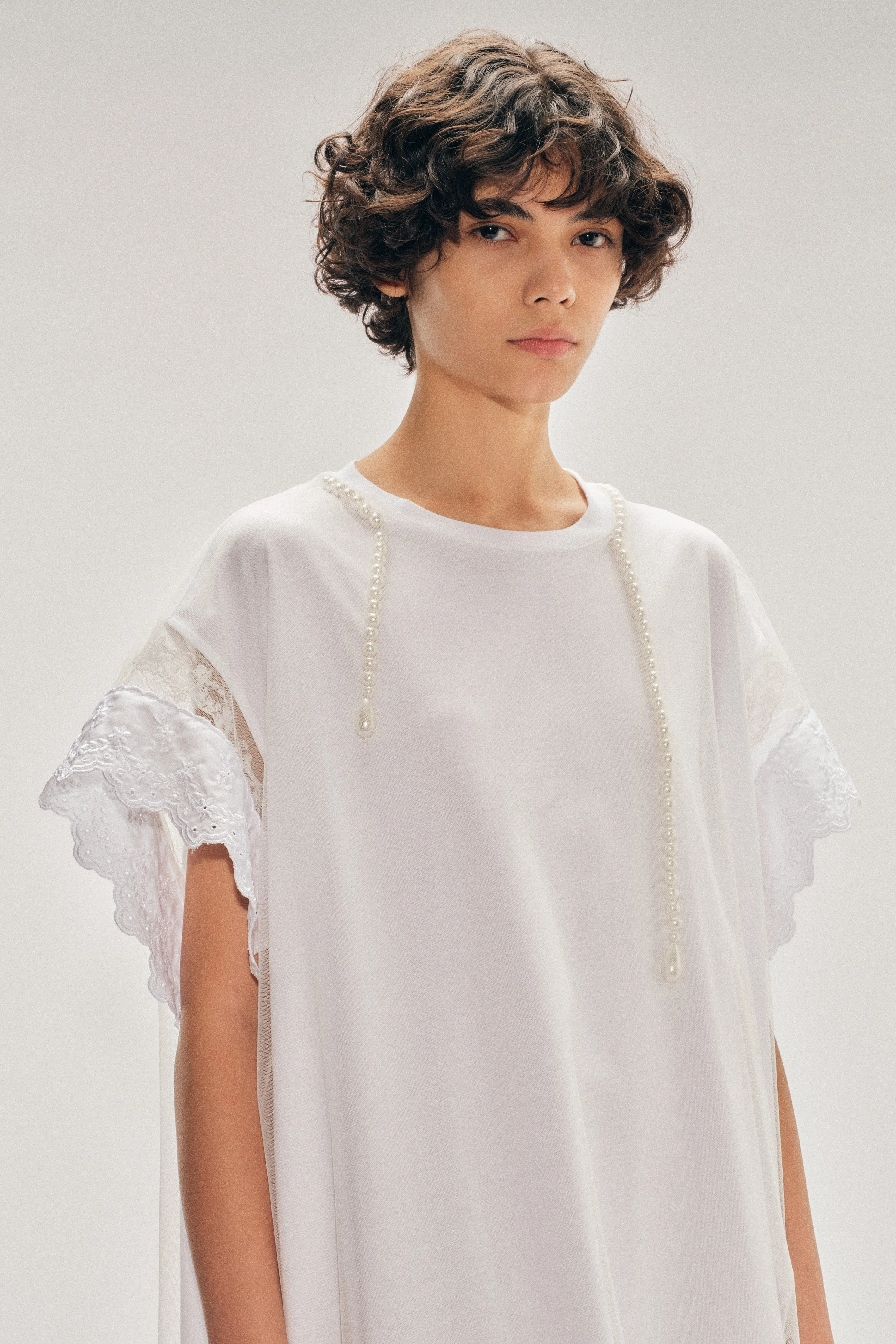 Beaded Layered Liquid Lace Trim Smock Dress sold by Simone Rocha product image thumbnail 4