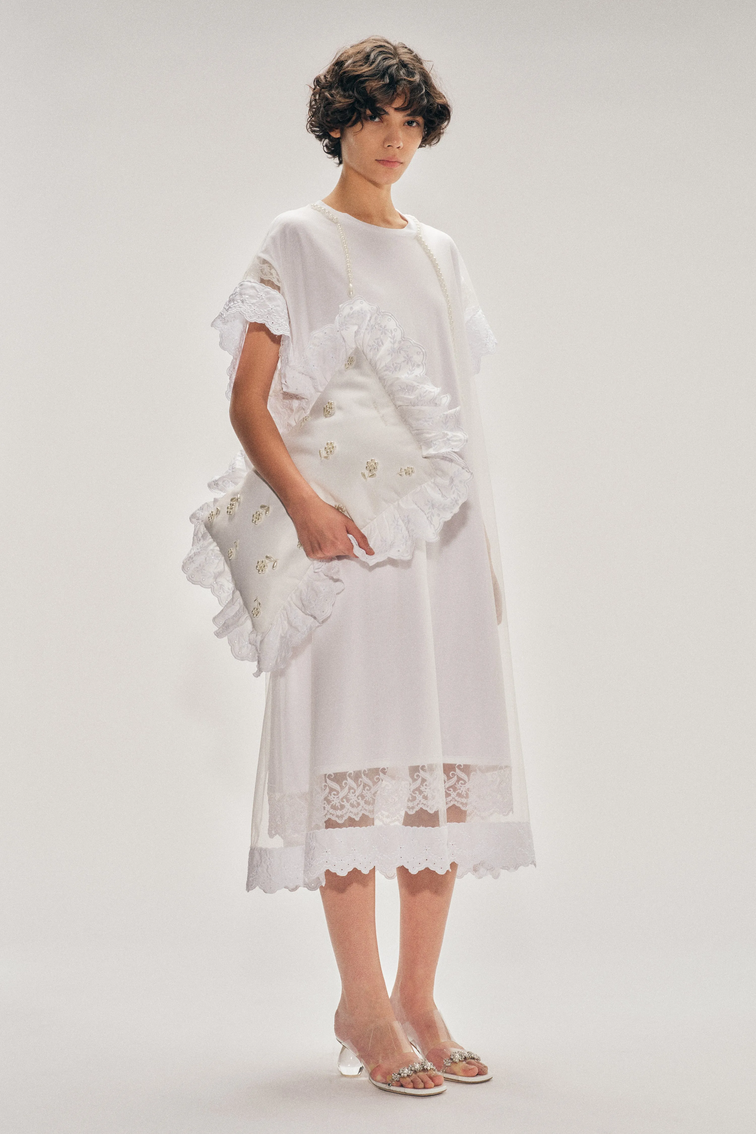 Beaded Layered Liquid Lace Trim Smock Dress sold by Simone Rocha product image thumbnail 2