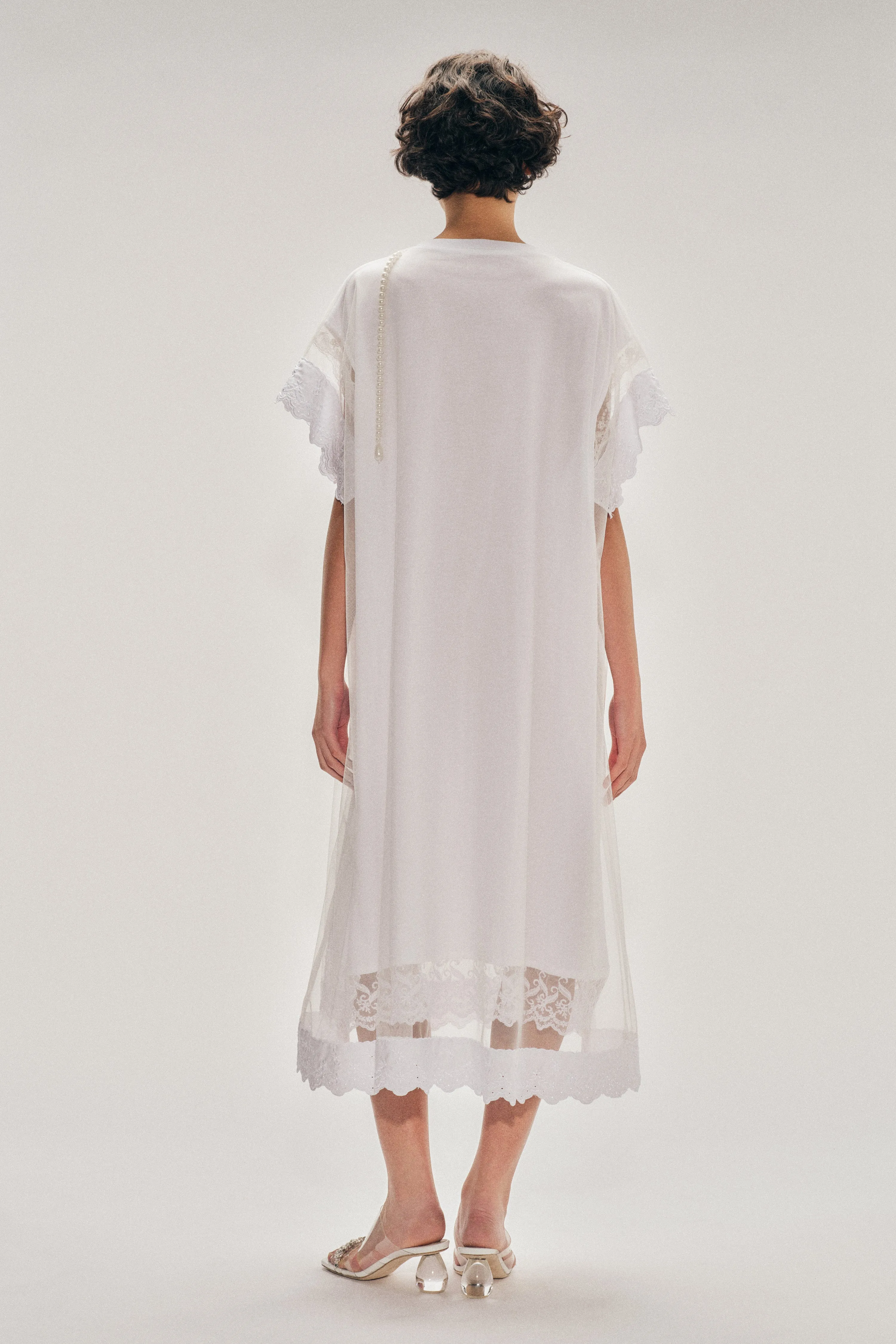 Beaded Layered Liquid Lace Trim Smock Dress sold by Simone Rocha product image thumbnail 3