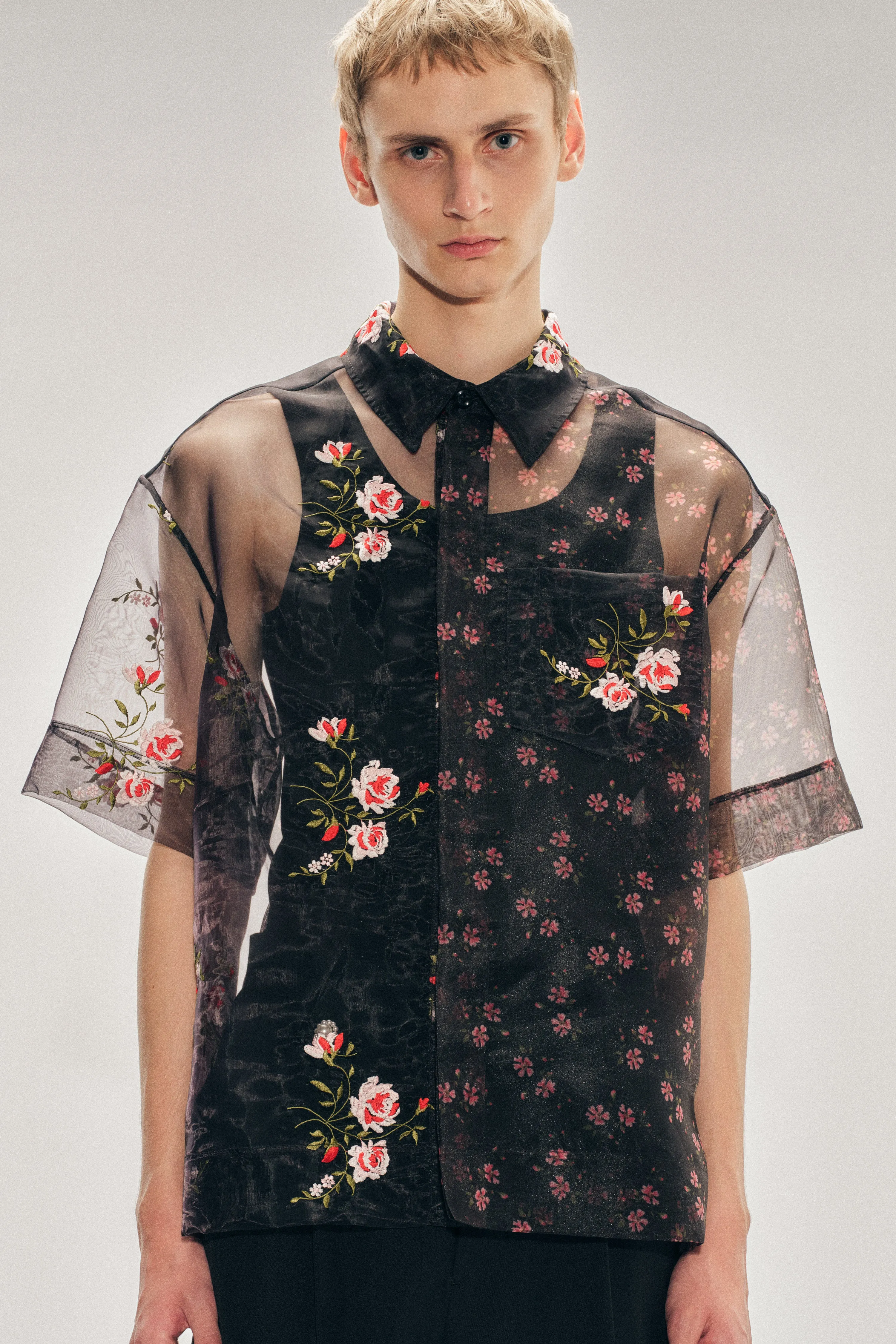 Sheer Patchwork Boxy Shirt sold by Simone Rocha product image thumbnail 2