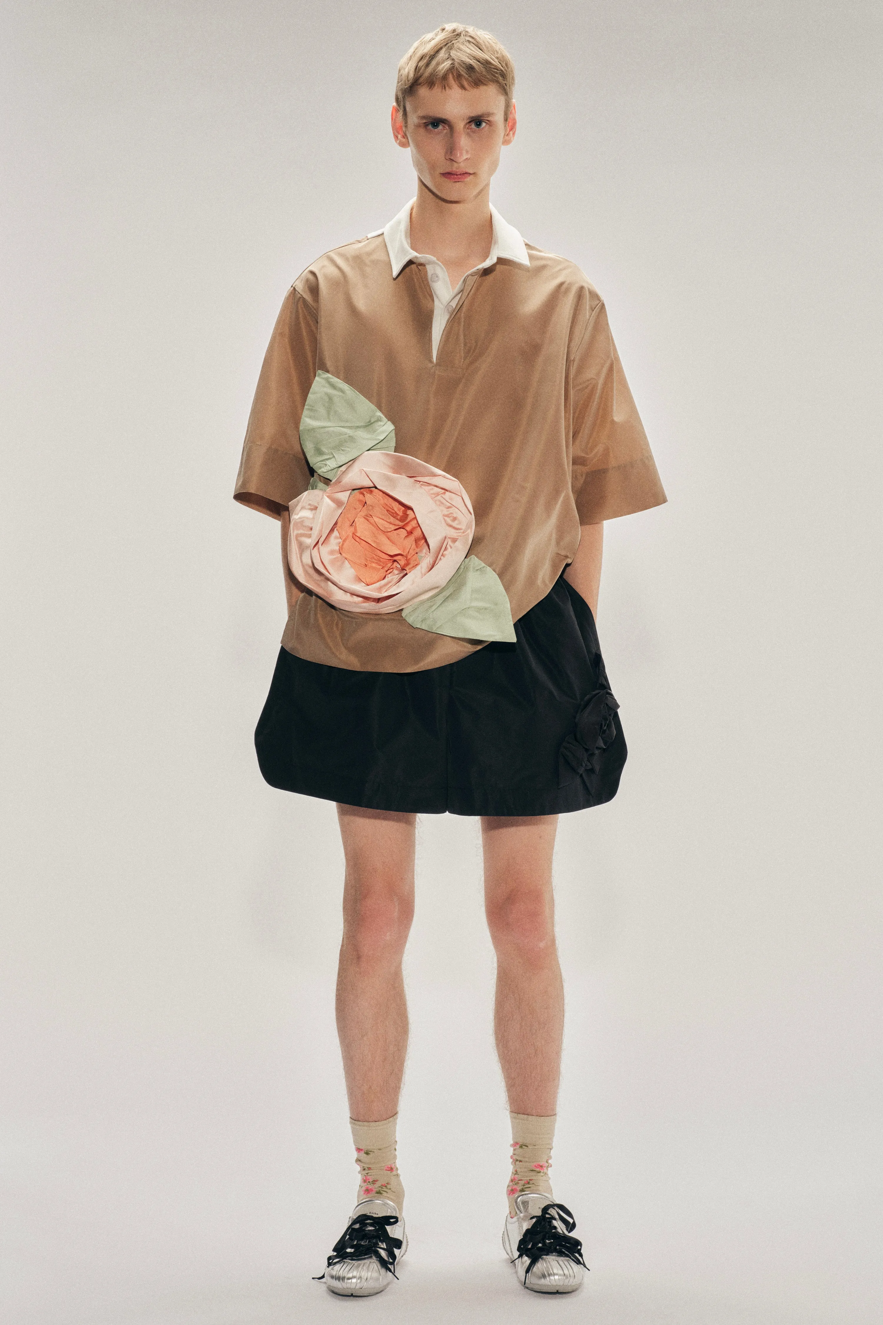 Pressed Rosette Split-Hem Shorts sold by Simone Rocha