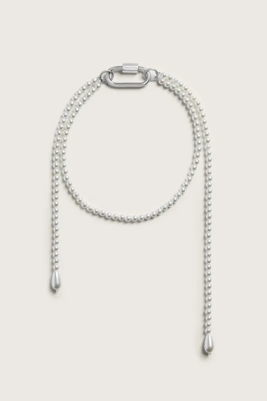 Fragment Pearl Carabiner Necklace made by Simone Rocha