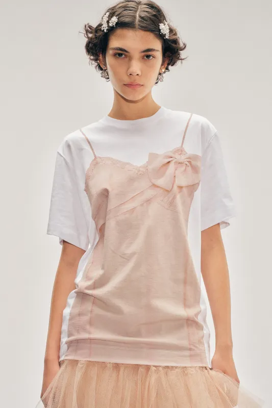 Bow Sash Slip Dress Trompe L'Oeil Print T-Shirt made by Simone Rocha