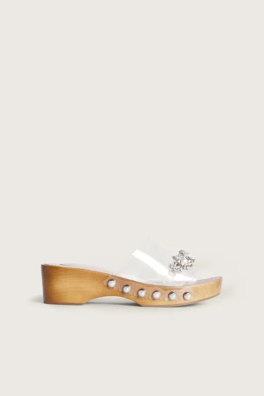 Embellished Scalloped Wooden Clog made by Simone Rocha
