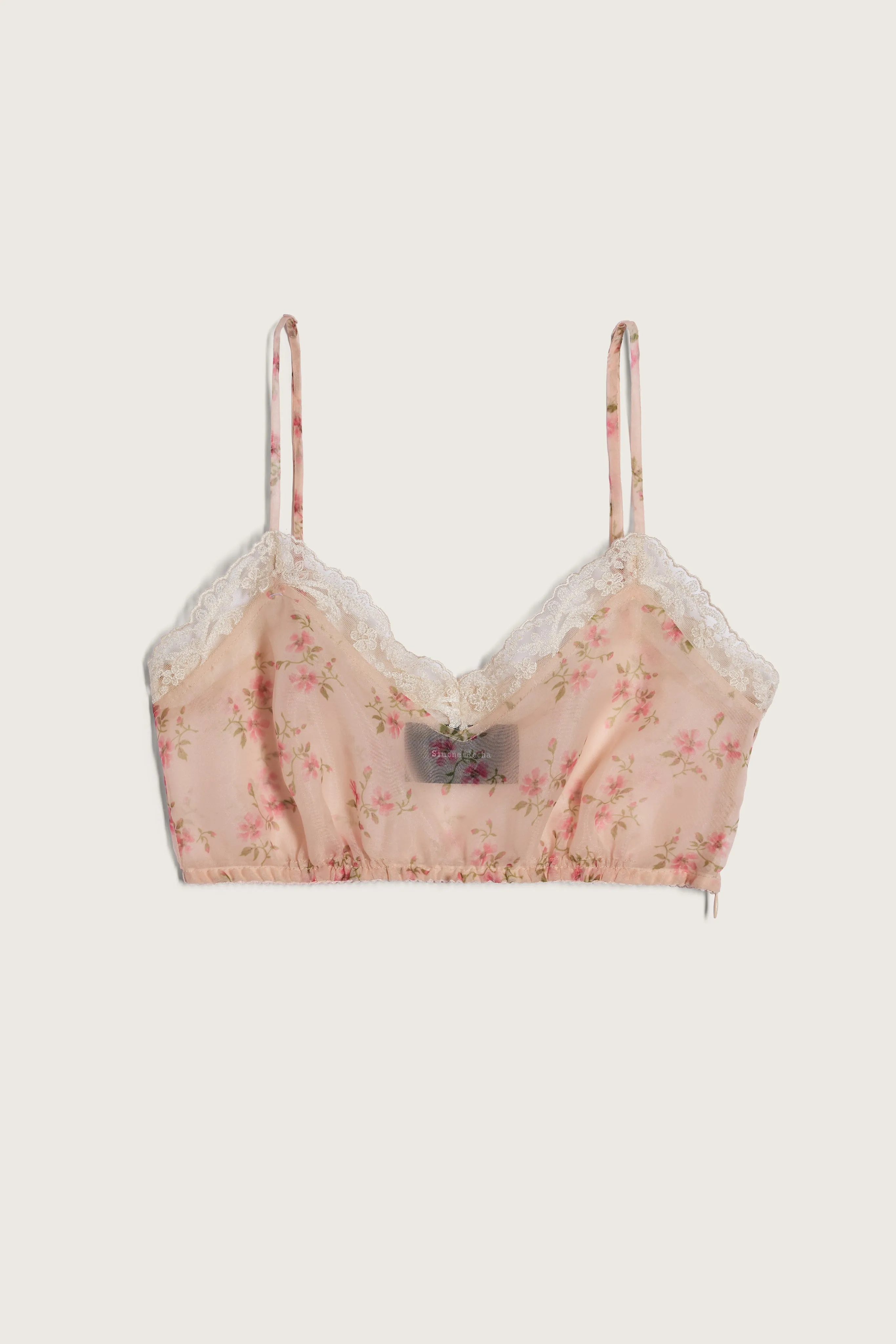 Sheer Lace Trim Bralette sold by Simone Rocha