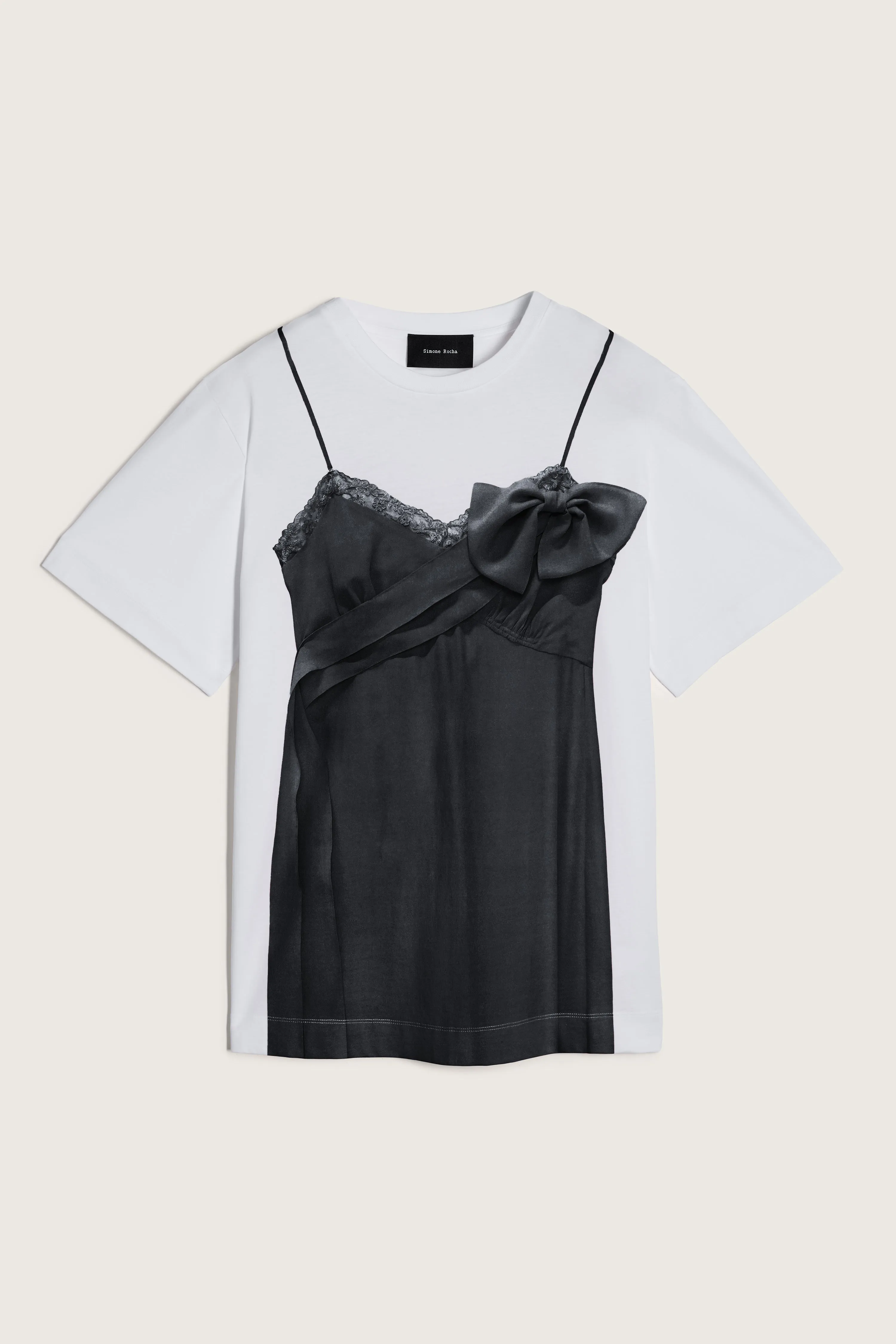 Bow Sash Slip Dress Trompe L'Oeil Print T-Shirt sold by Simone Rocha