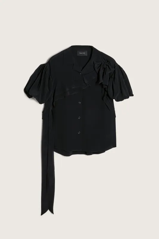 Cropped Puff Sleeve Bow Sash Shirt made by Simone Rocha