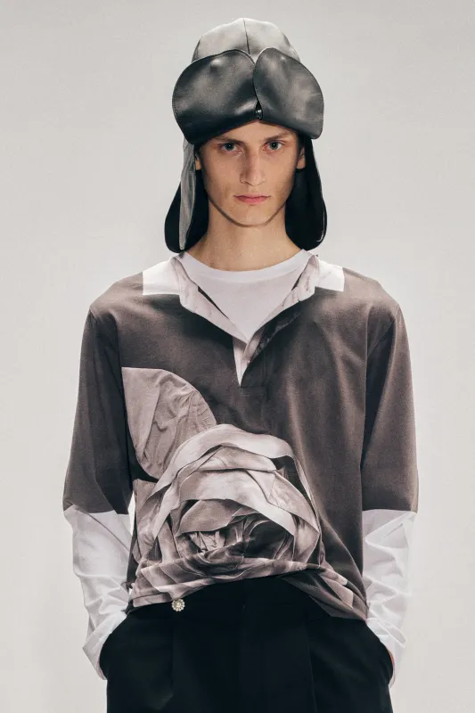 Rose Rugby Trompe L'Oeil Print Long Sleeve T-Shirt made by Simone Rocha