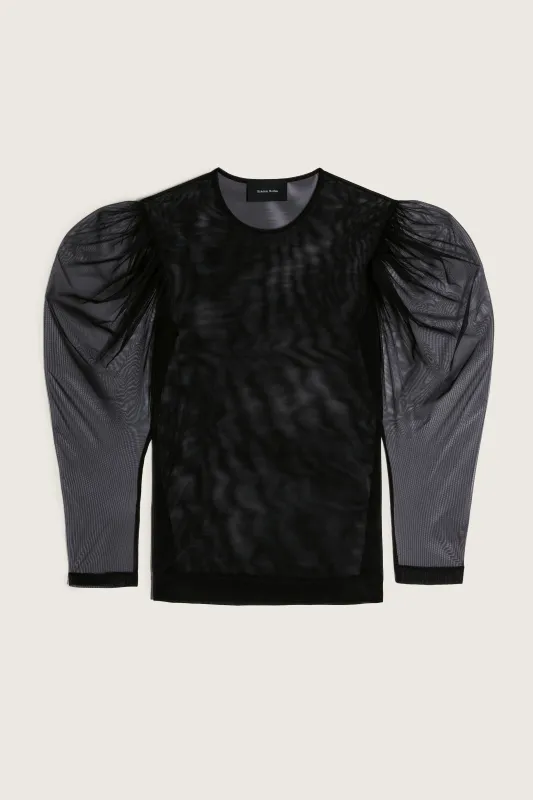 Sheer Draped Sleeve Top made by Simone Rocha