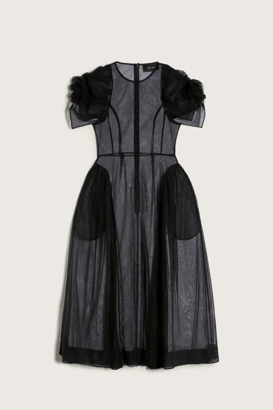 Rose Puff Sleeve Hip Dress made by Simone Rocha