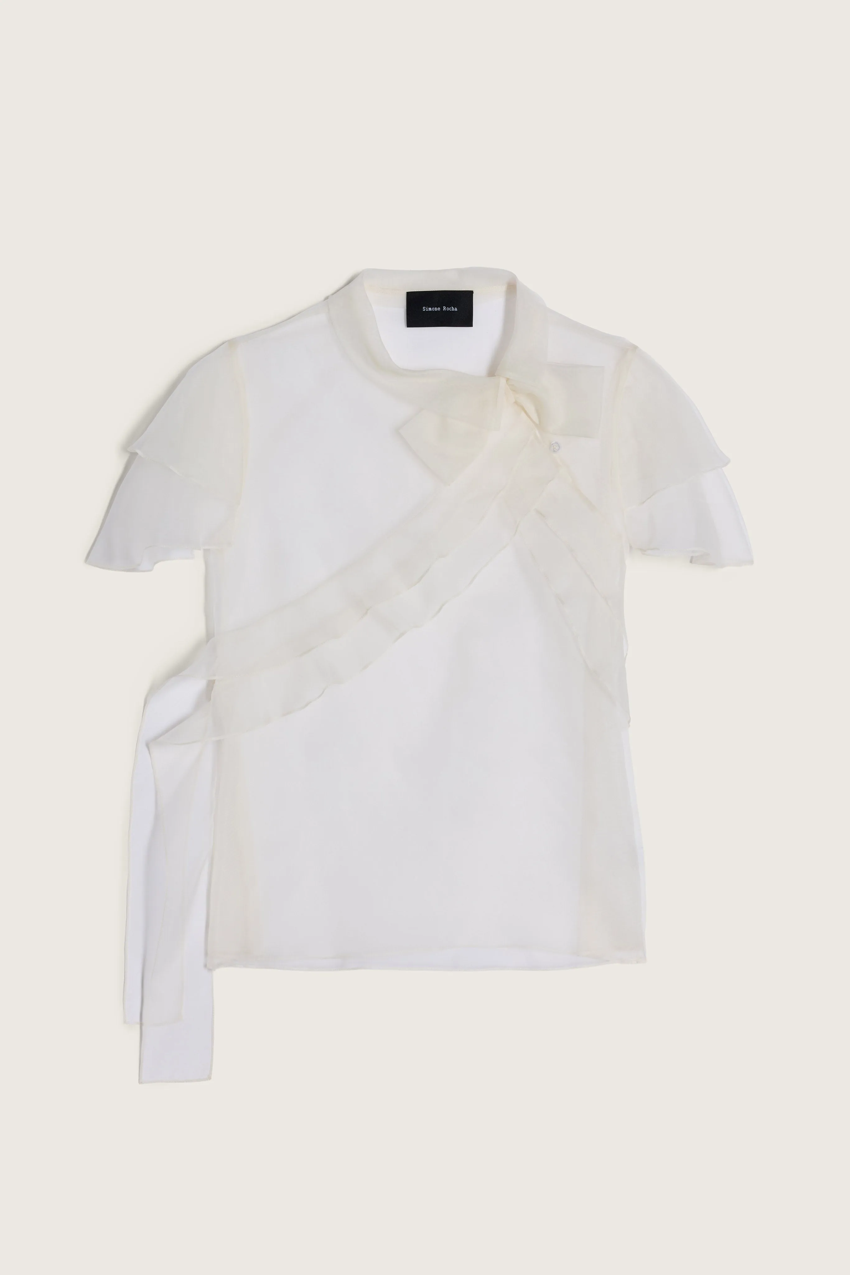 Sheer Petal Bow Sash Top sold by Simone Rocha
