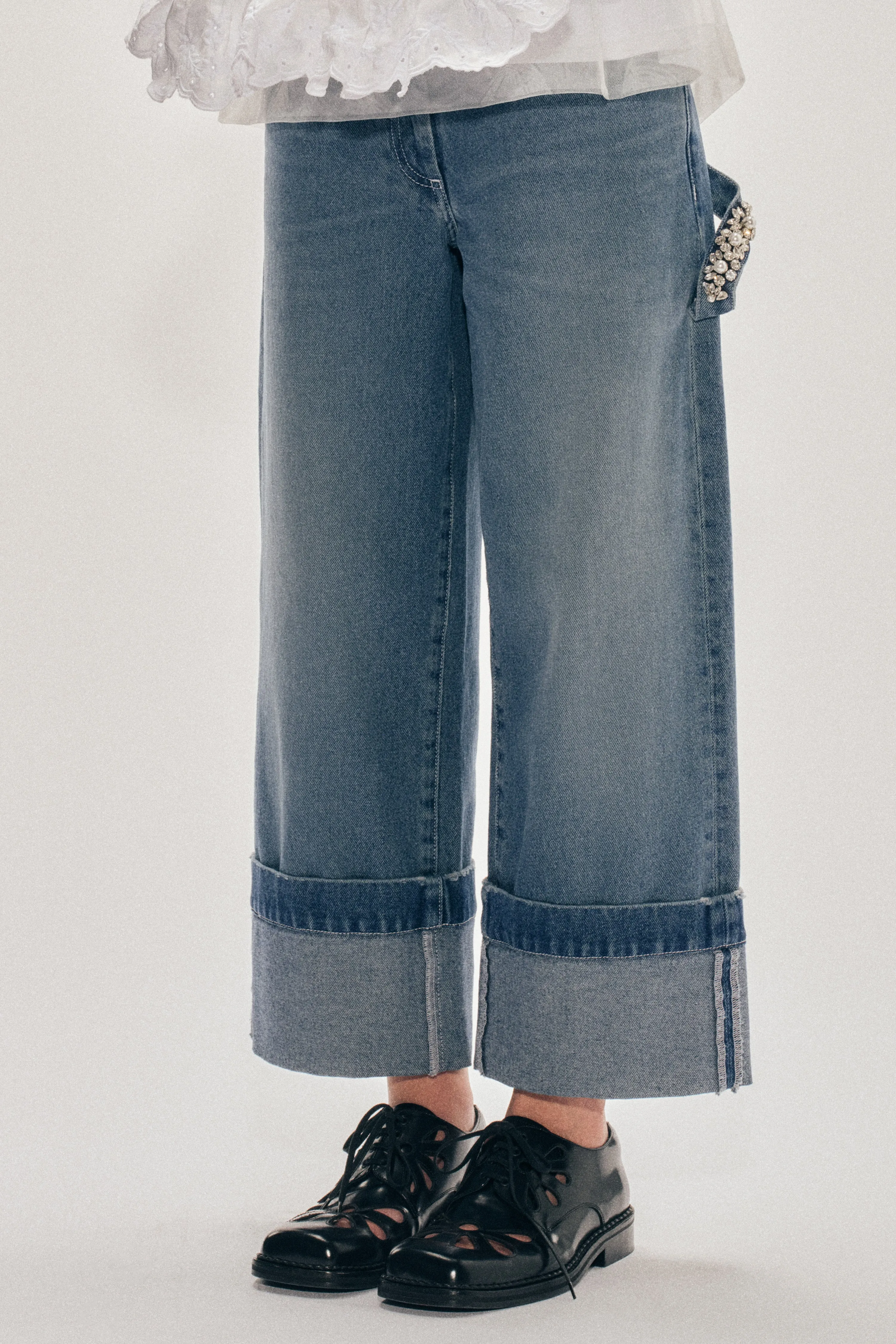 Embellished Straight Leg Jeans sold by Simone Rocha product image thumbnail 4