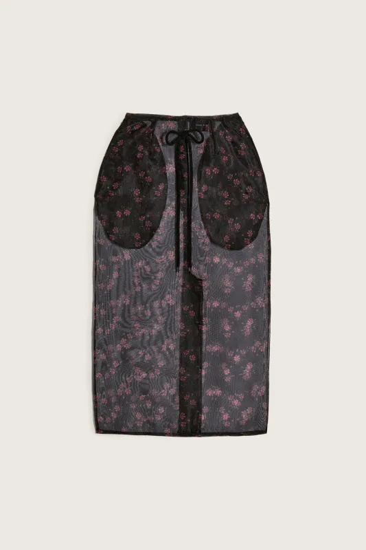 Sheer Frayed Column Pencil Skirt sold by Simone Rocha