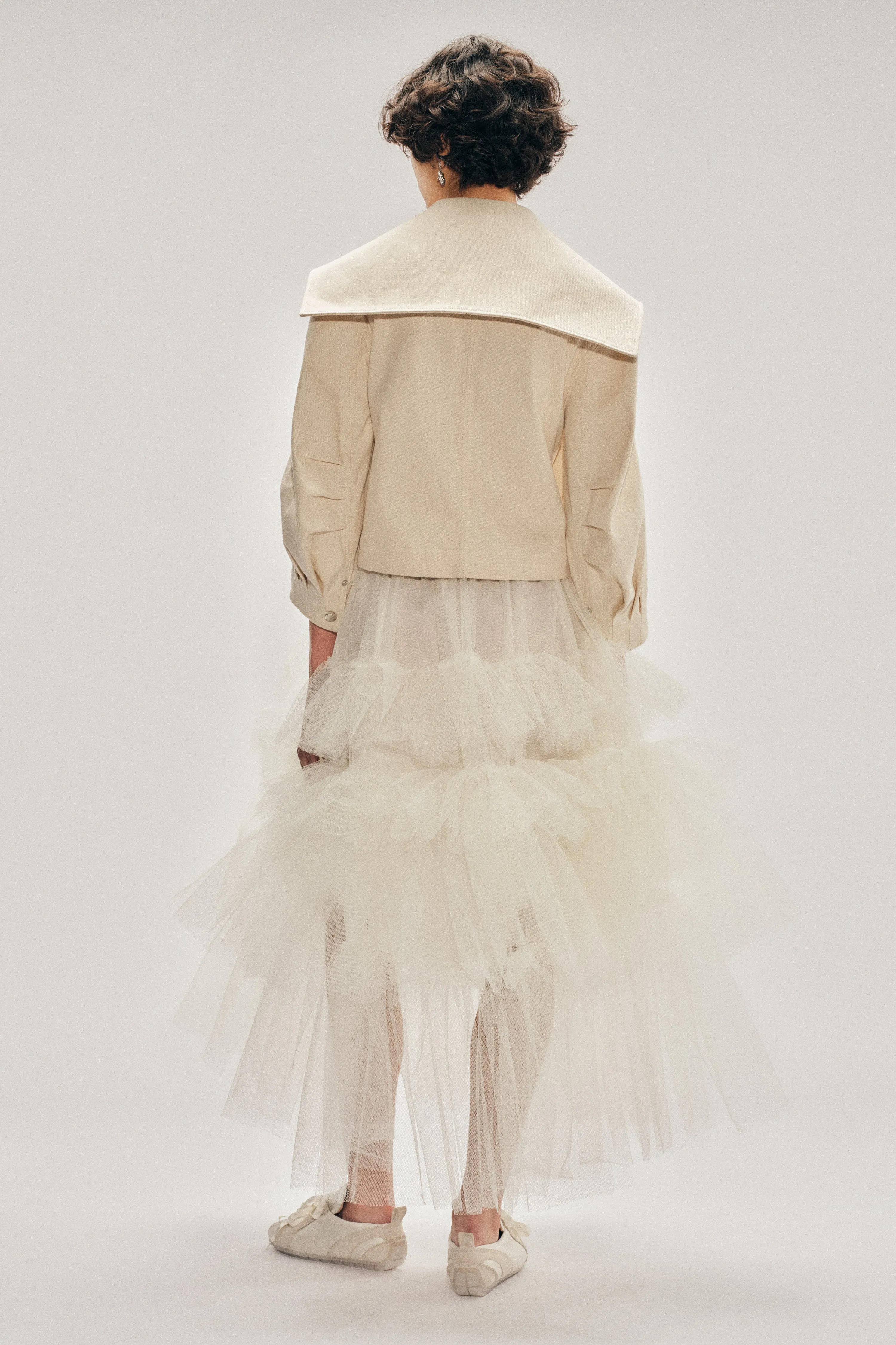 Embellished Cropped Sailor Collar Workwear Bow Jacket sold by Simone Rocha product image thumbnail 3