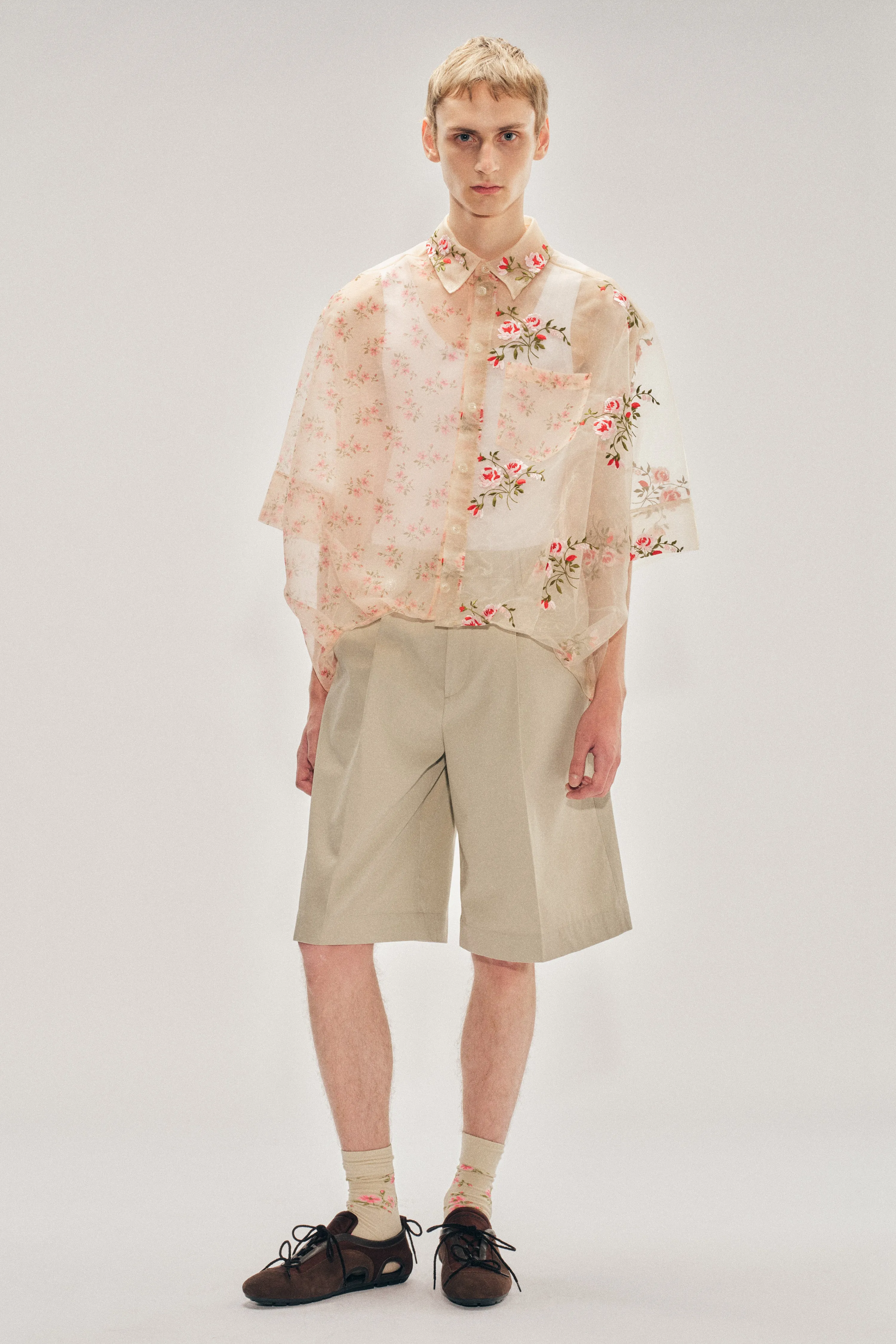 Sheer Patchwork Balloon Hem Shirt sold by Simone Rocha product image thumbnail 2