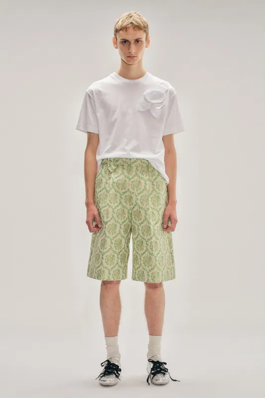 Tailored Wide Leg Belt Loop Tab Shorts made by Simone Rocha