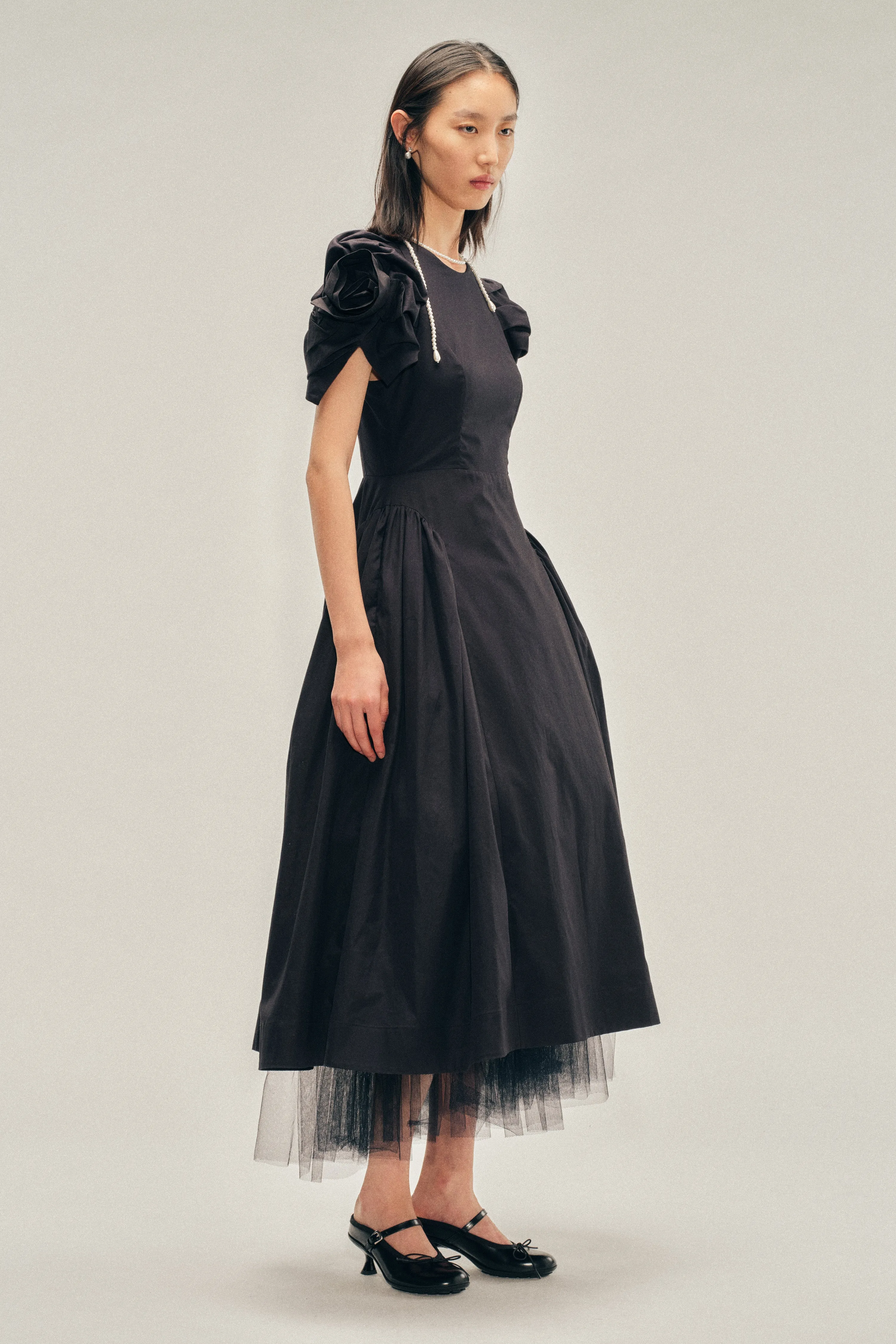 Rose Puff Sleeve Hip Dress sold by Simone Rocha product image thumbnail 2