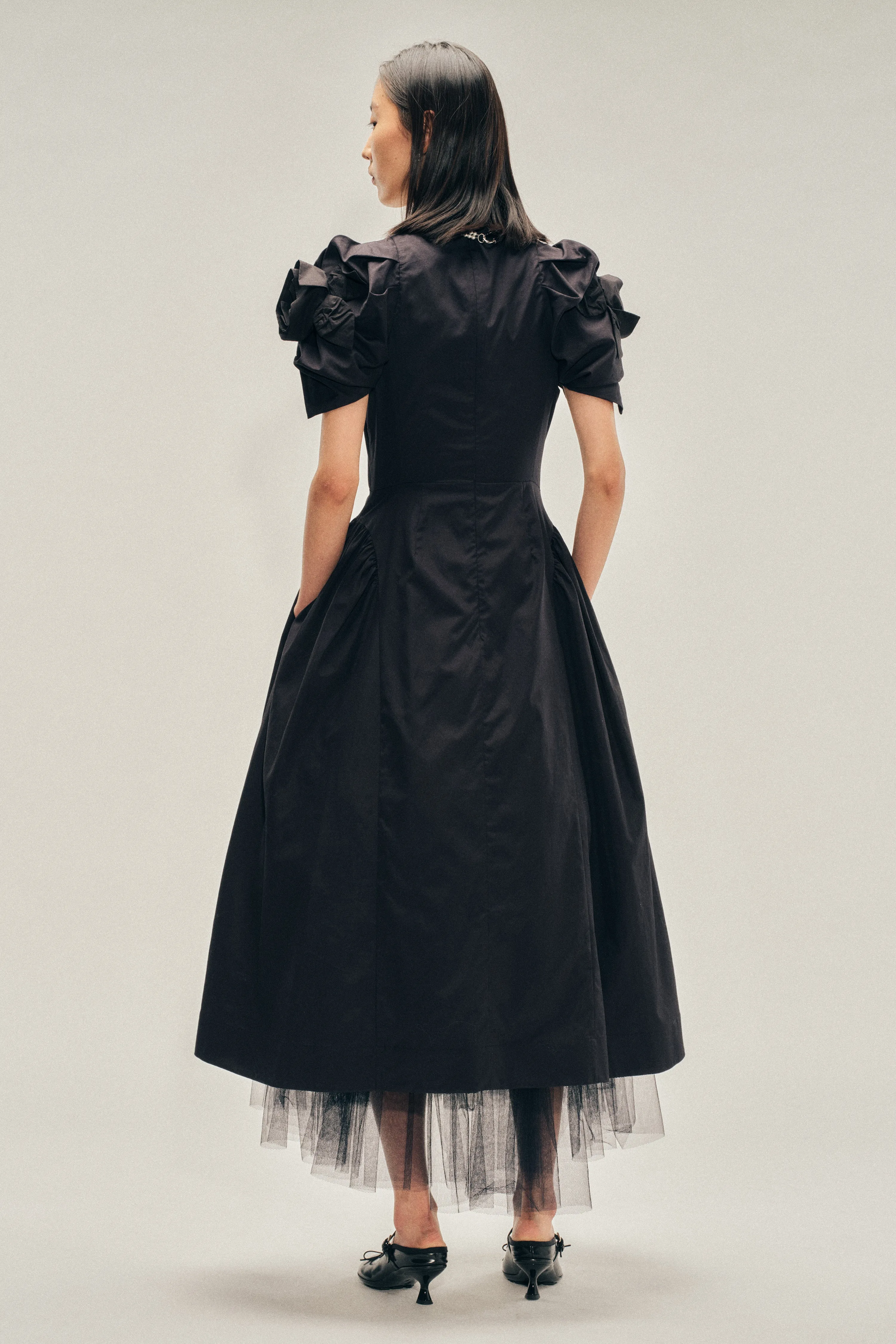 Rose Puff Sleeve Hip Dress sold by Simone Rocha product image thumbnail 3