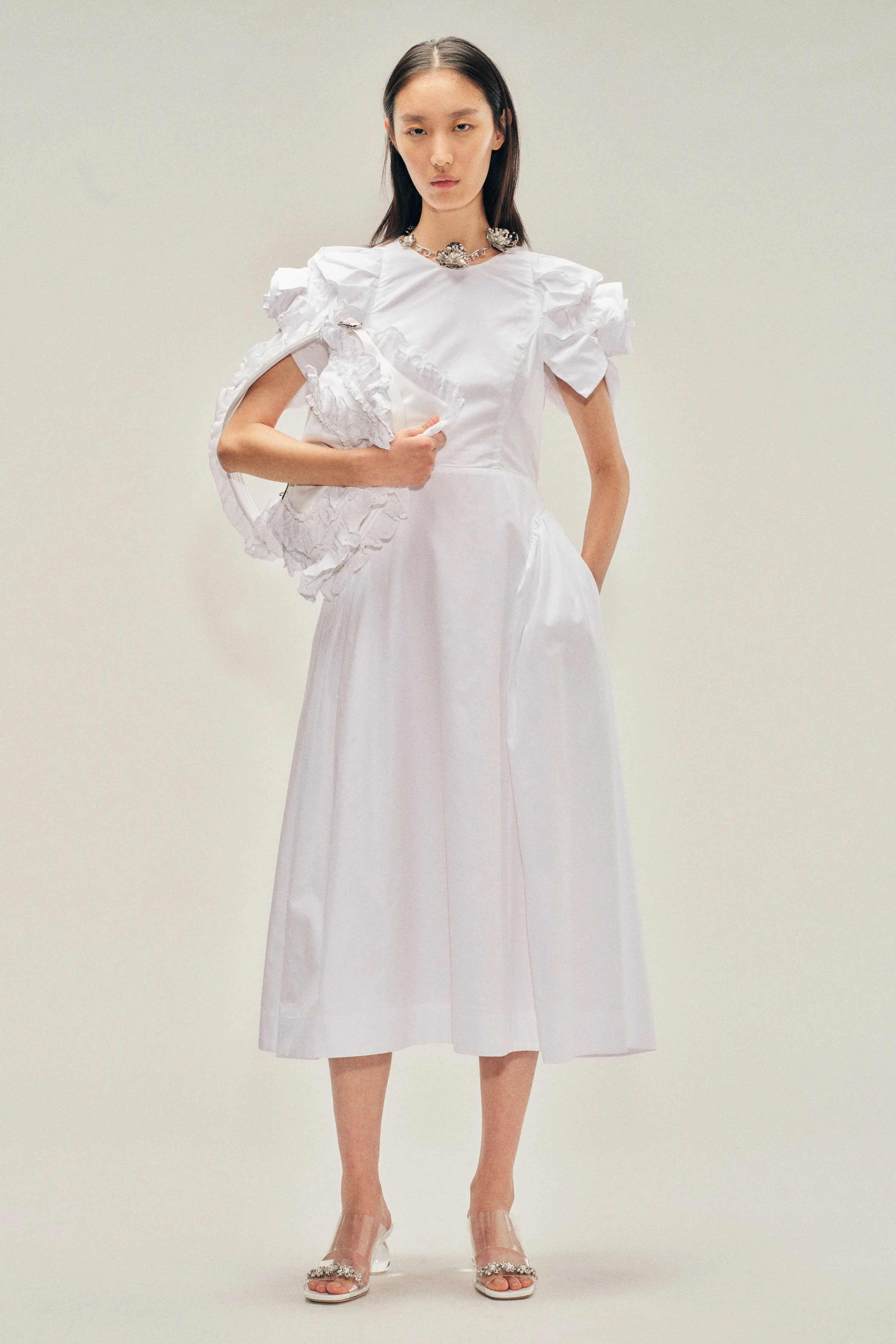Rose Puff Sleeve Hip Dress sold by Simone Rocha