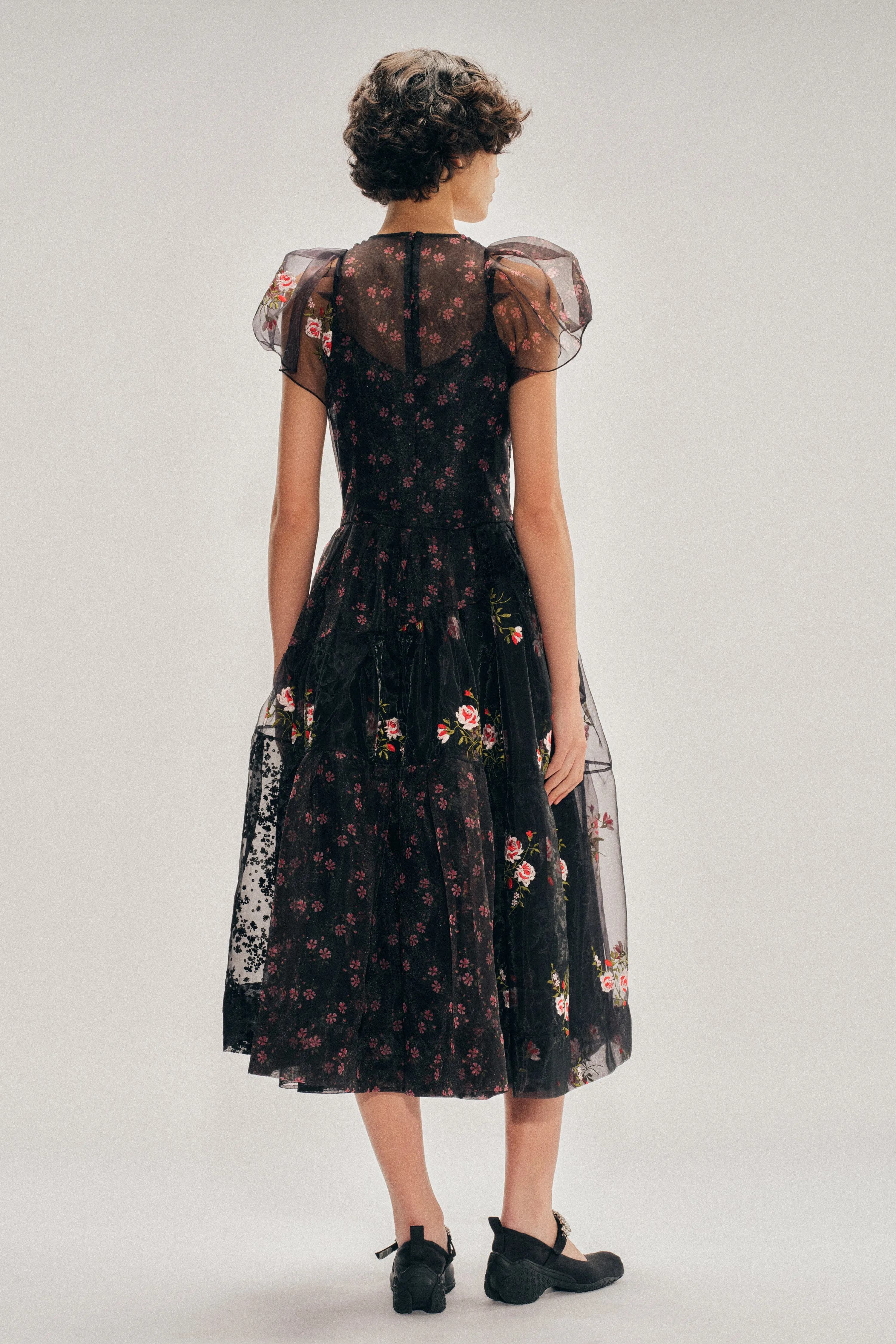 Sheer Puff Sleeve Patchwork Flounce Dress sold by Simone Rocha product image thumbnail 3