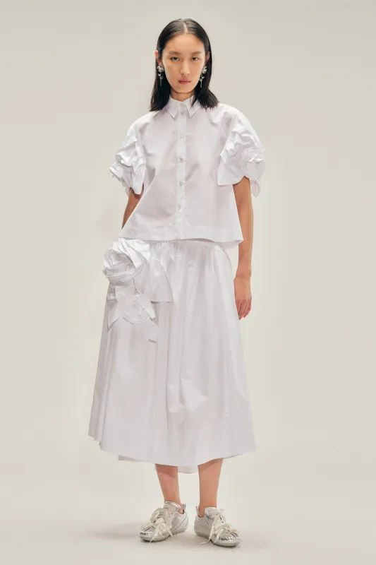 Pressed Rosette Basque Skirt made by Simone Rocha