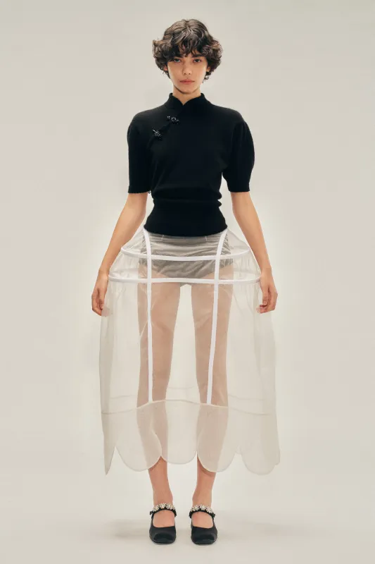 Sheer Hip Bustle Hoop Skirt made by Simone Rocha
