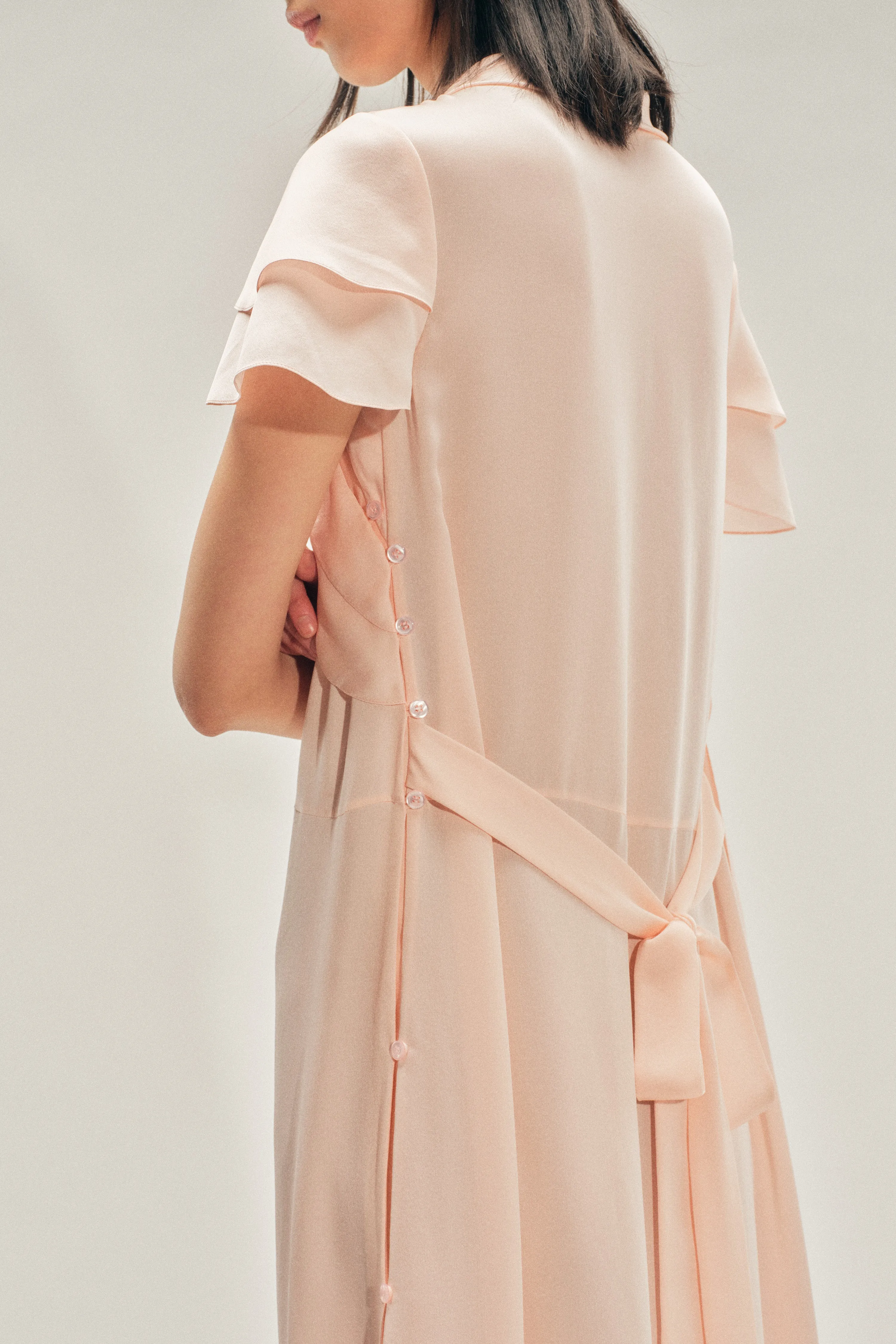 Peeling Scalloped Hem Petal Bow Sash Dress sold by Simone Rocha product image thumbnail 4
