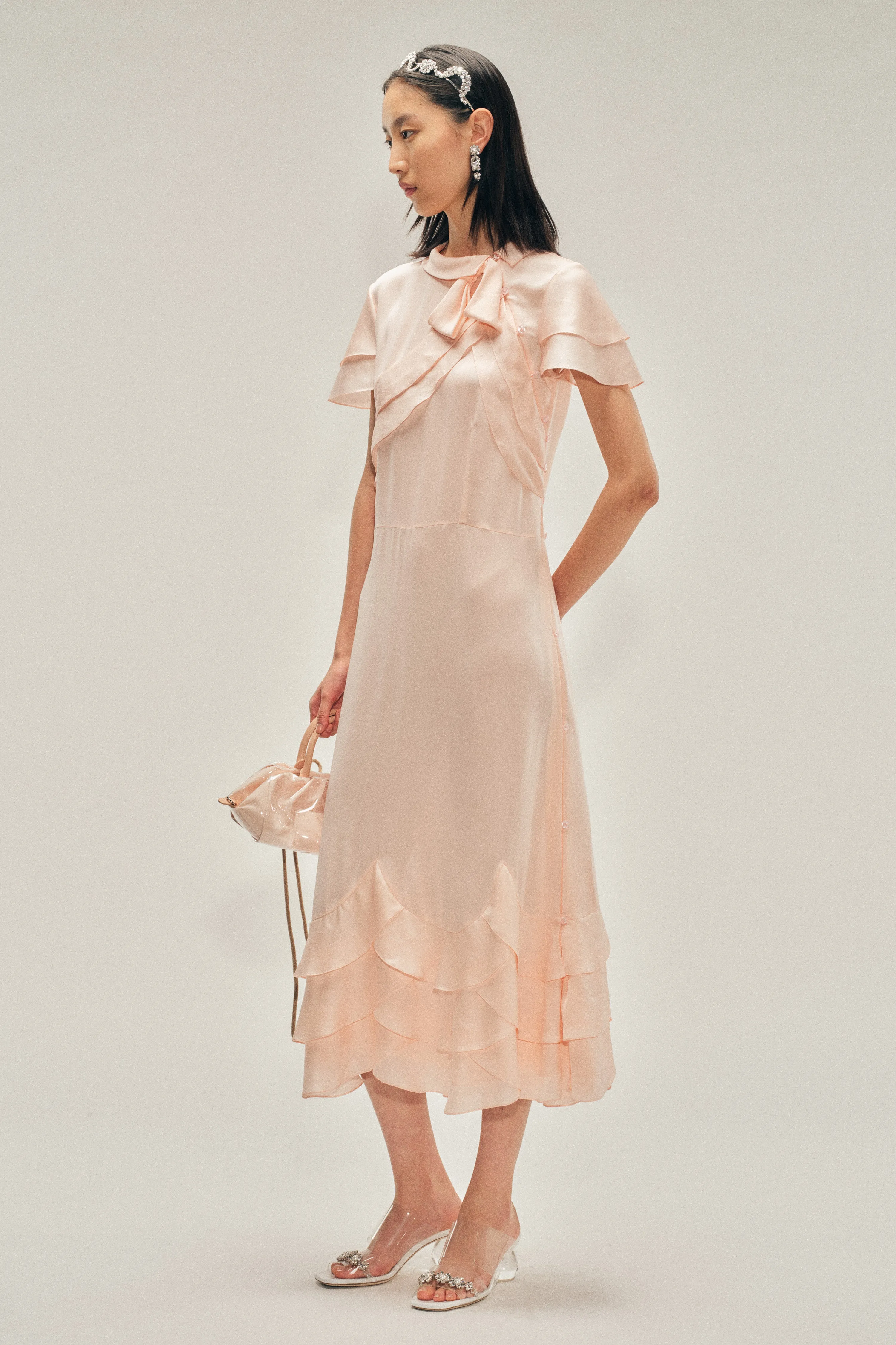 Peeling Scalloped Hem Petal Bow Sash Dress sold by Simone Rocha product image thumbnail 2