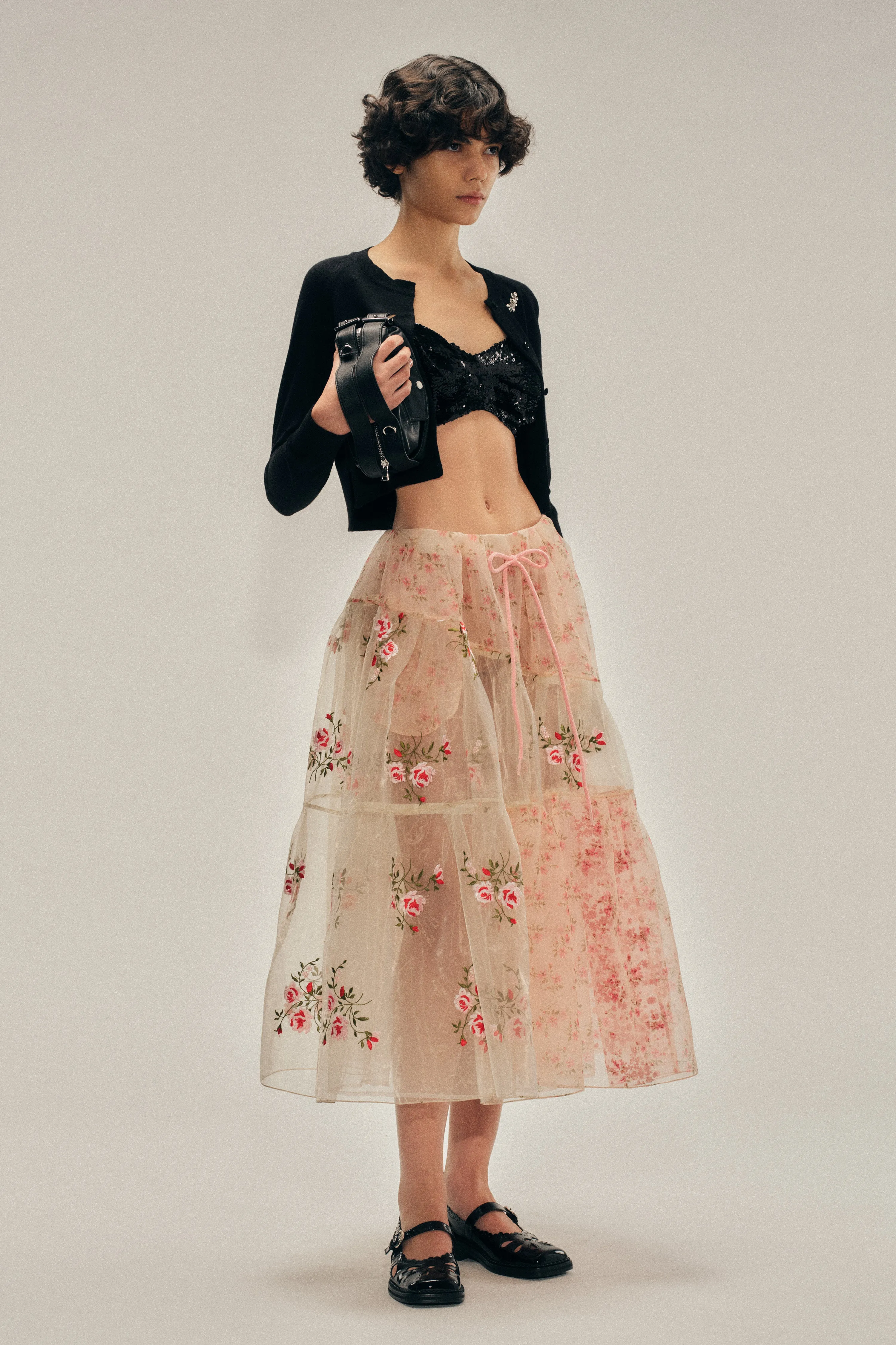 Sheer Overlay Long Patchwork Flounce Skirt sold by Simone Rocha product image thumbnail 2