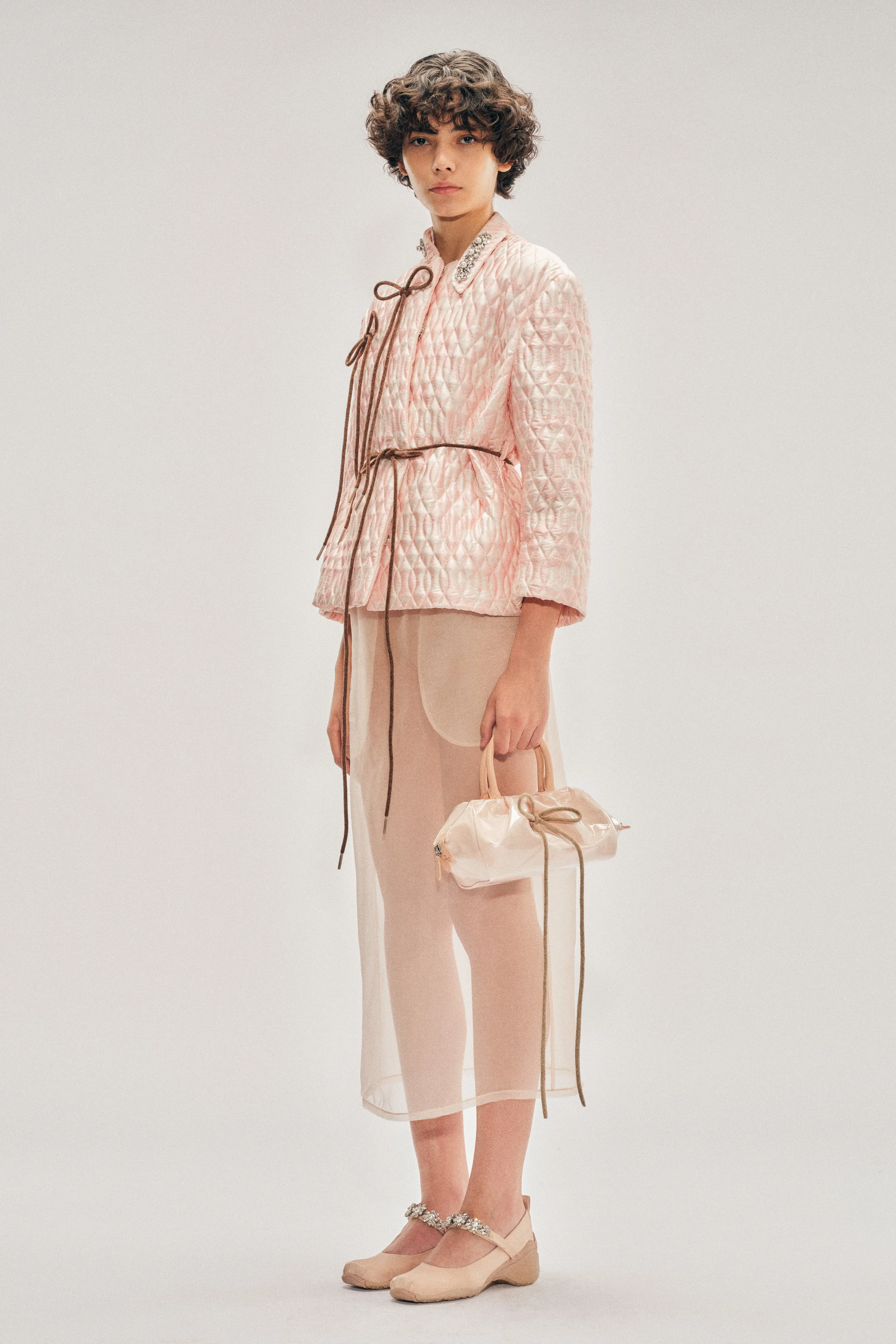 Embellished Quilted Offset Fragment Collar Jacket sold by Simone Rocha product image thumbnail 2