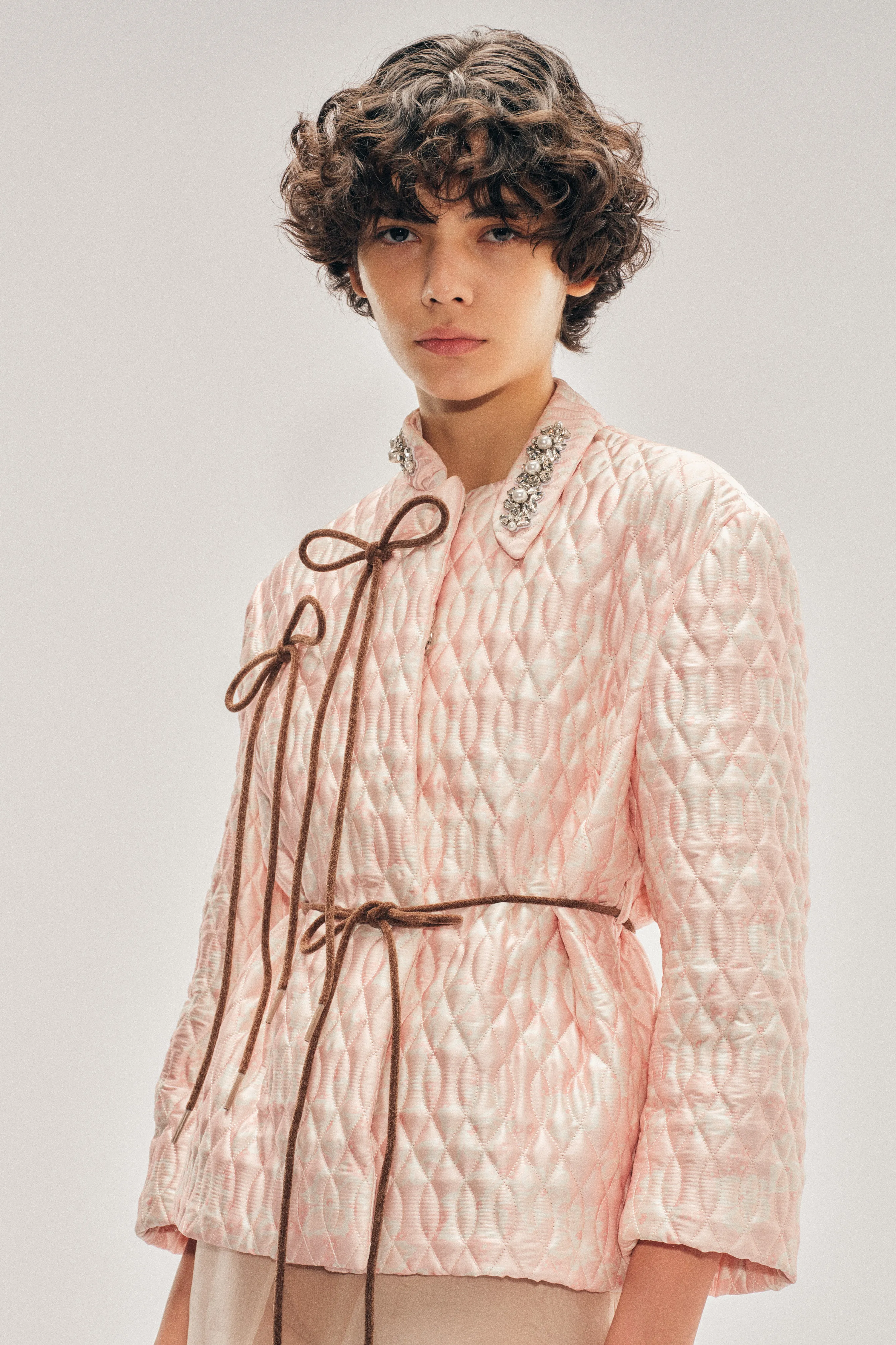 Embellished Quilted Offset Fragment Collar Jacket sold by Simone Rocha product image thumbnail 4