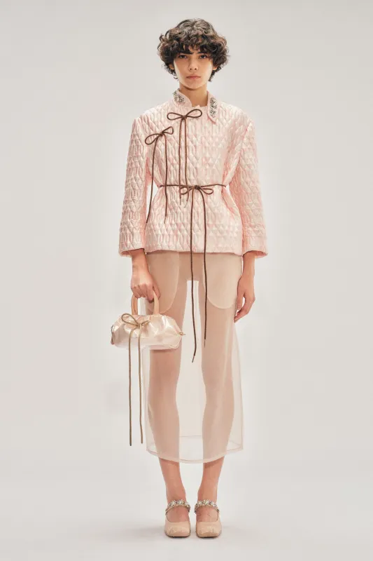 Embellished Quilted Offset Fragment Collar Jacket made by Simone Rocha