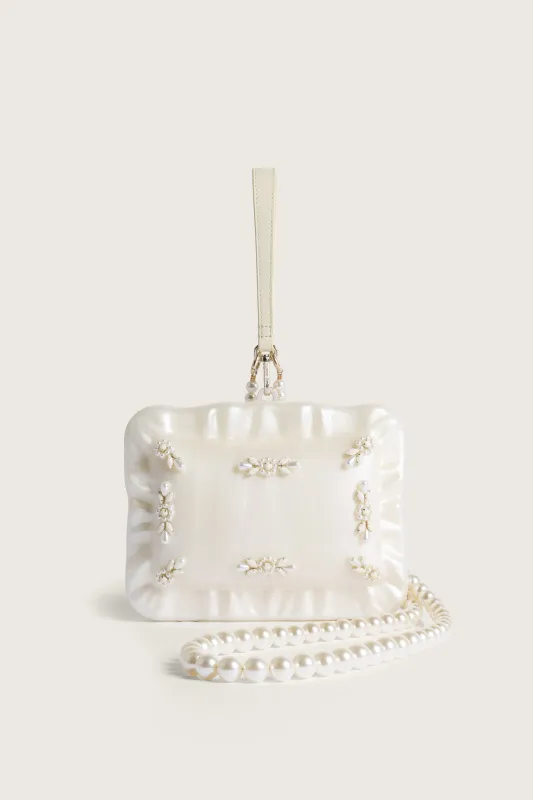 Embellished Pearl Crossbody Pillowcase Bag made by Simone Rocha