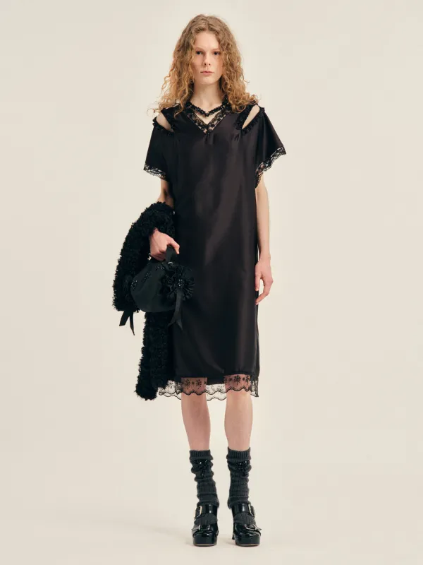 Slash Lace Trim Easy Dress made by Simone Rocha