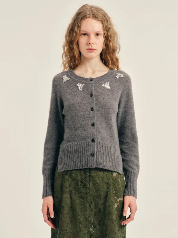 Embellished Relaxed Cashmere Cardigan made by Simone Rocha