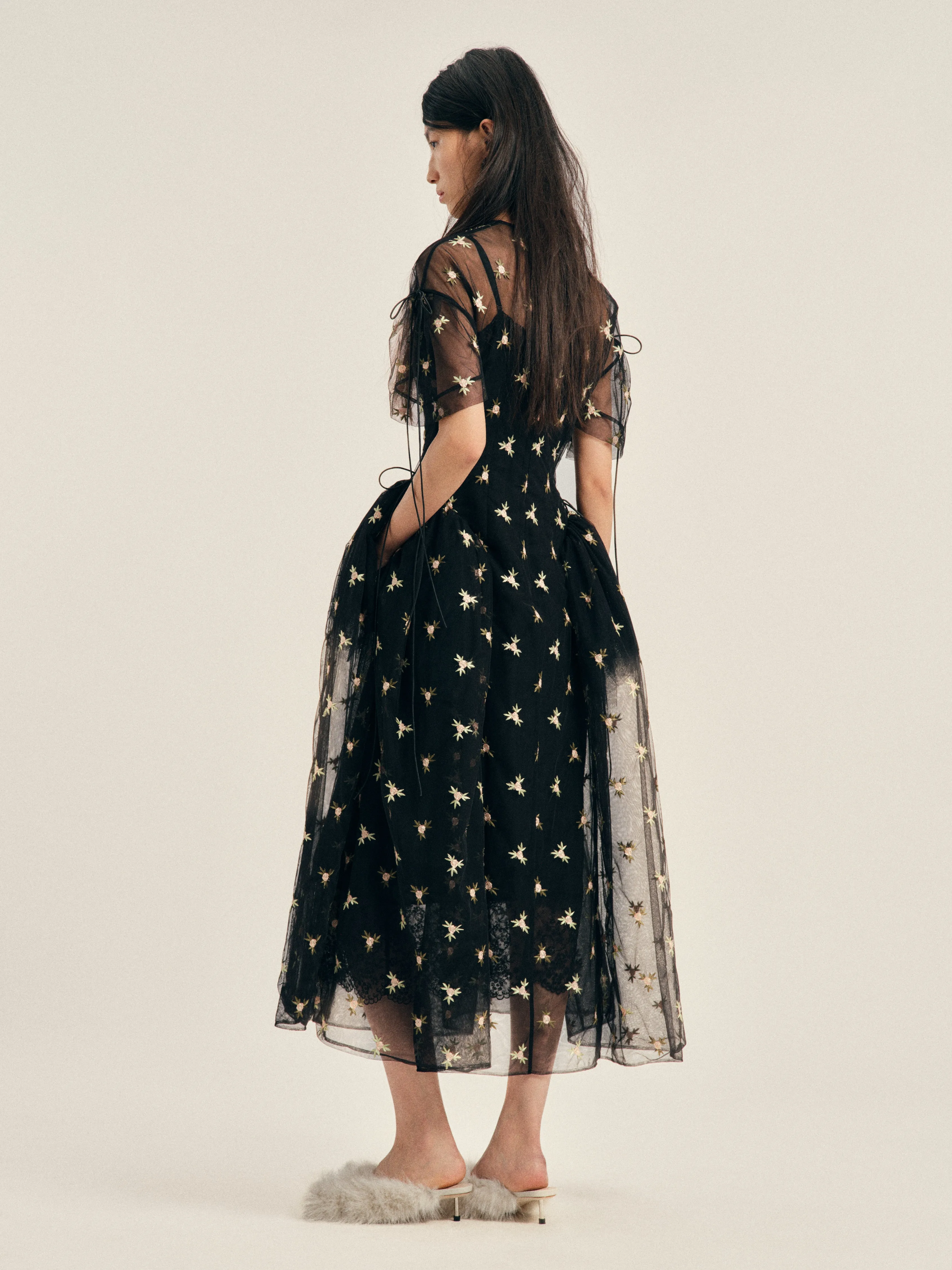Puff Sleeve Cord Hip Dress sold by Simone Rocha product image thumbnail 3