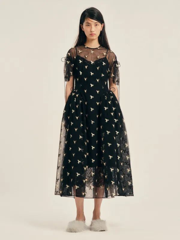 Puff Sleeve Cord Hip Dress made by Simone Rocha