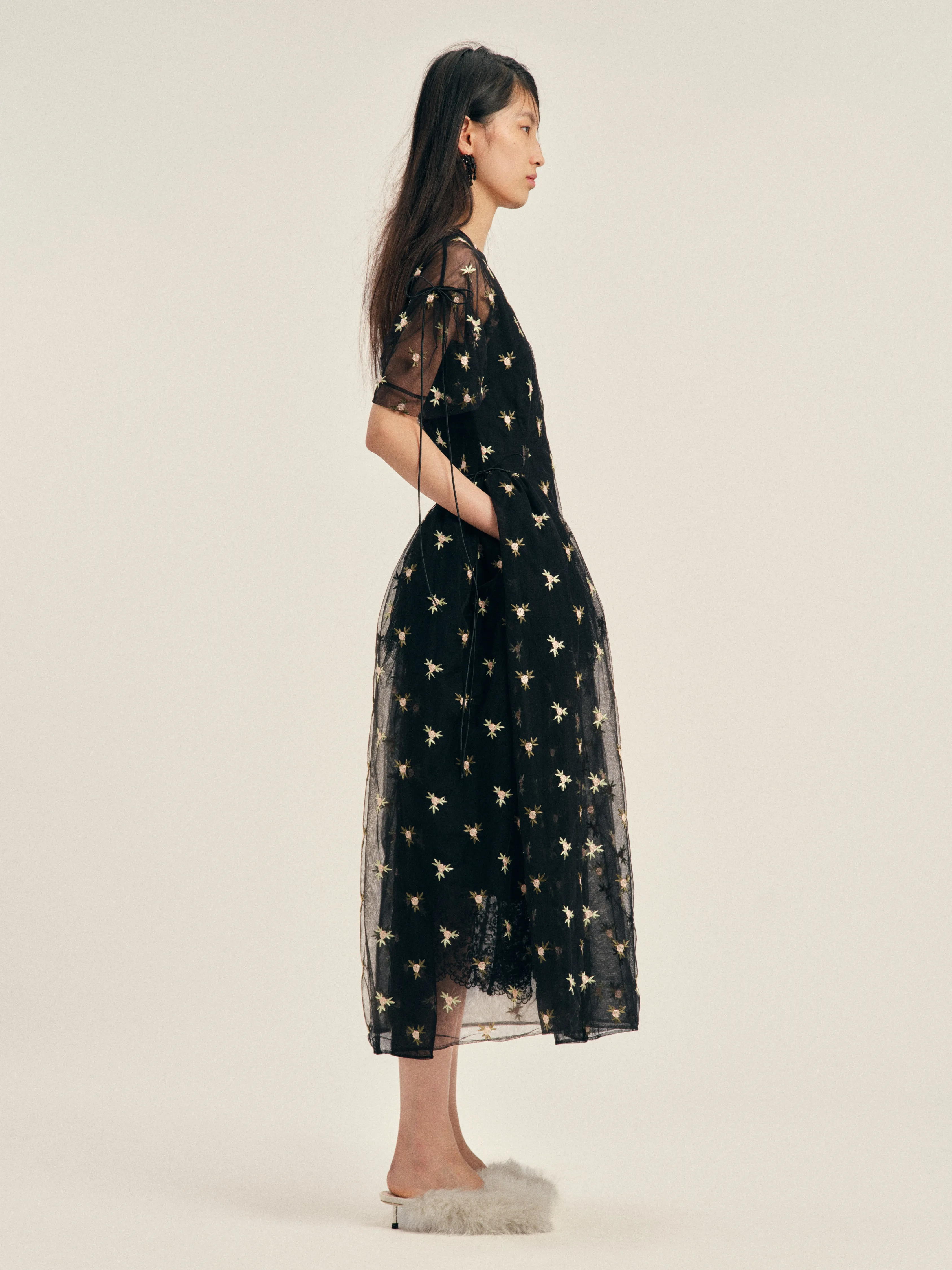 Puff Sleeve Cord Hip Dress sold by Simone Rocha product image thumbnail 2