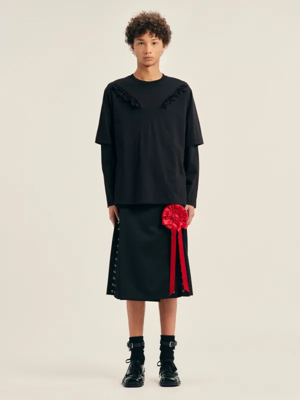 Ruffle Slash Layered Long Sleeve T-Shirt made by Simone Rocha