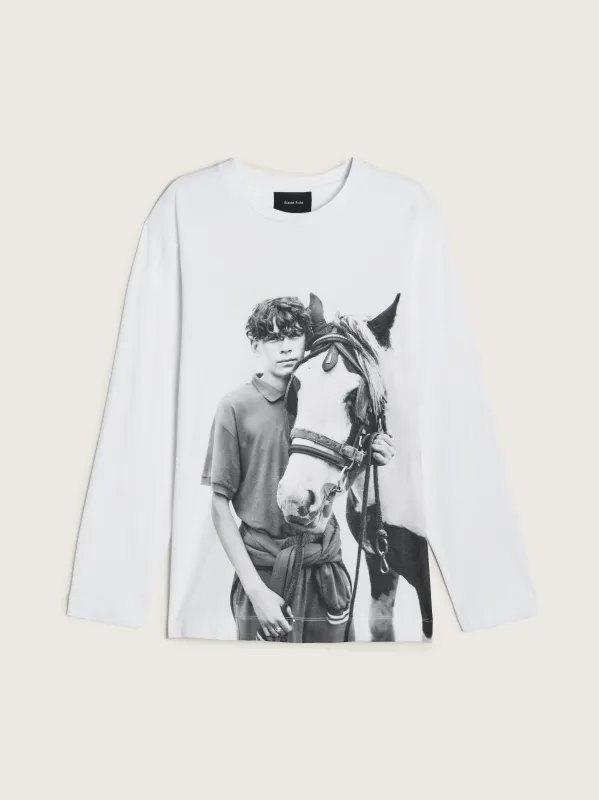 Pony Kid Print Long Sleeve T-Shirt made by Simone Rocha