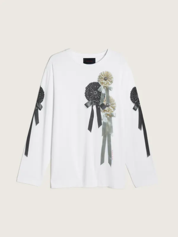 Ribbon Rosette Print Long Sleeve T-Shirt made by Simone Rocha