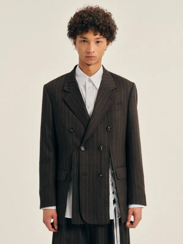 Double Breasted Hem Slice Jacket made by Simone Rocha