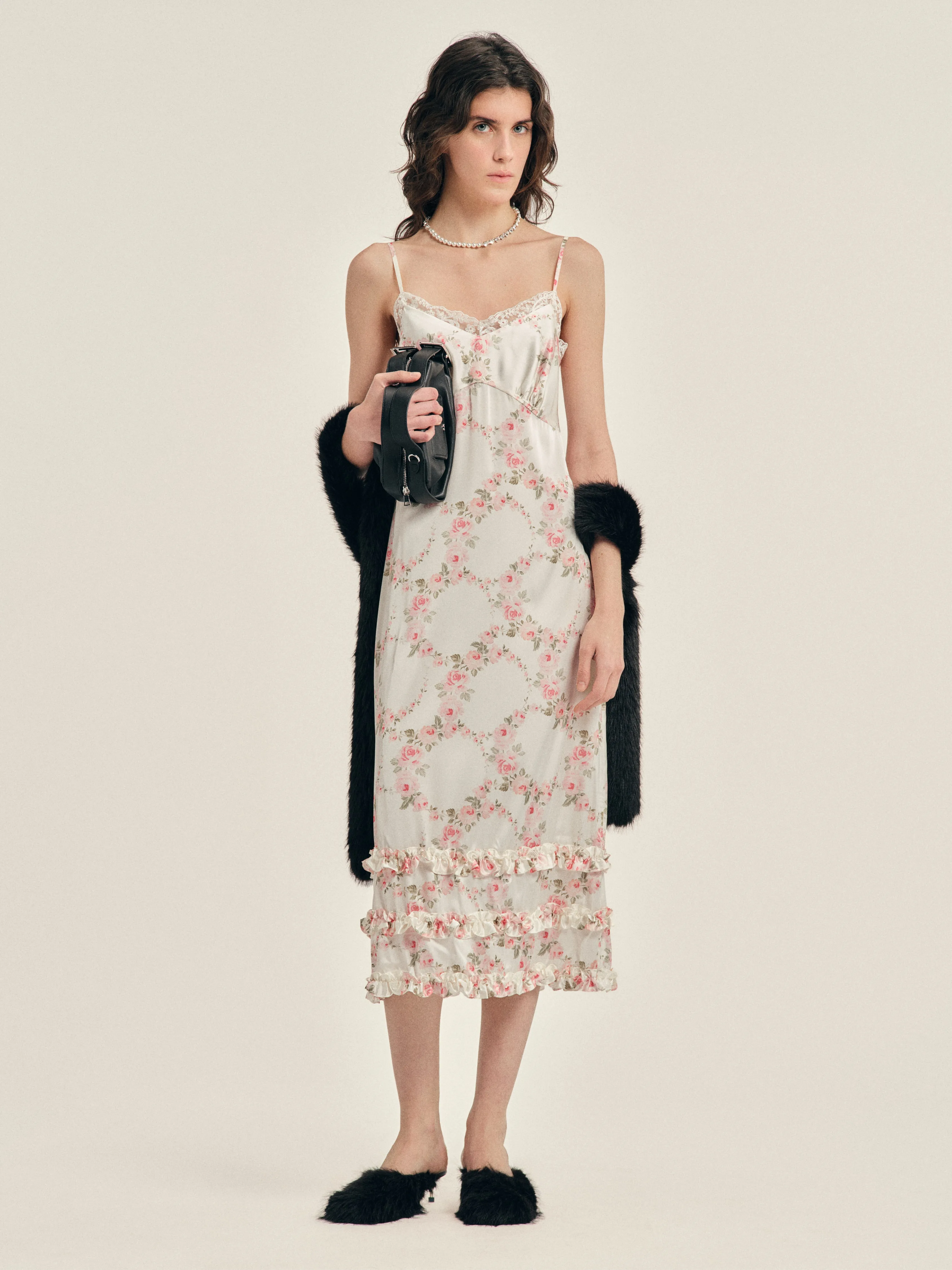 Ruffle Frill Hem Slip Dress sold by Simone Rocha