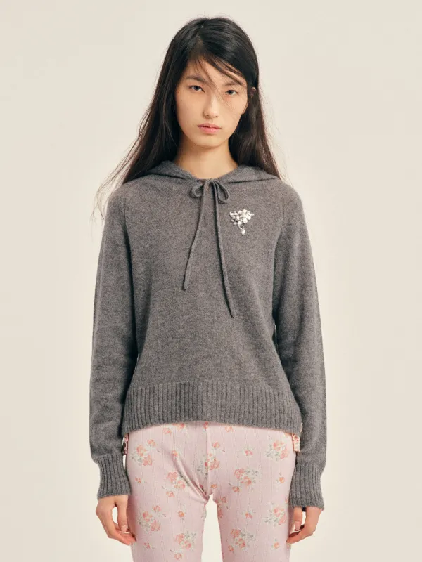 Embellished Relaxed Cashmere Hoodie made by Simone Rocha